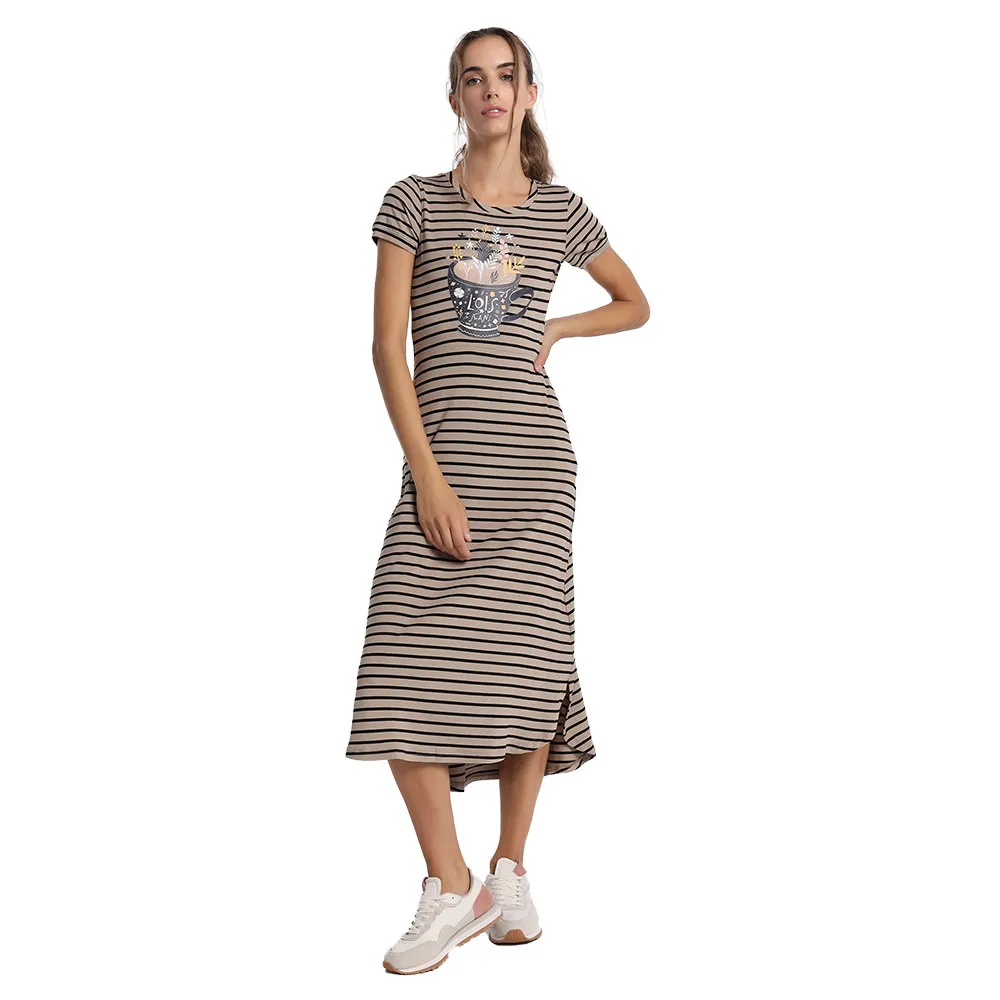 

Платье Lois Jeans 8472 short sleeve long, коричневый