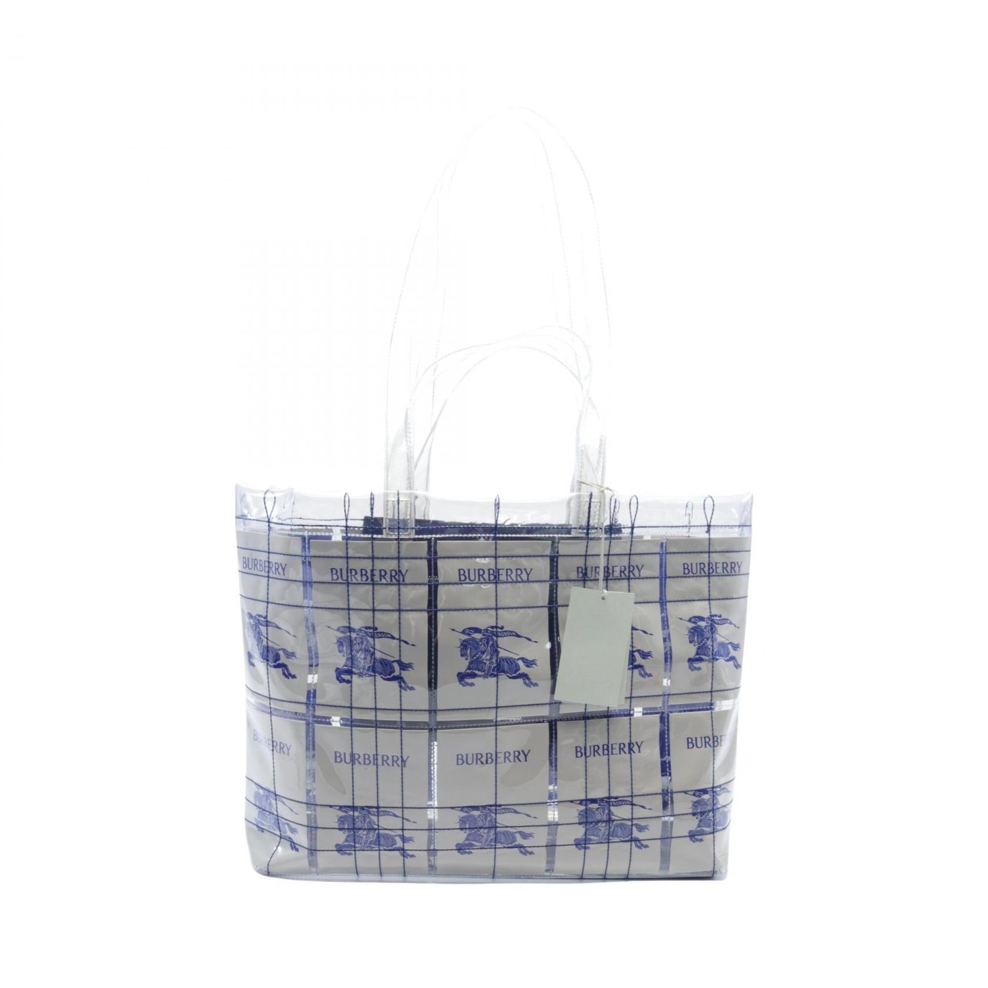 

Сумка-тоут Burberry Blue Clear PVC, синий/прозрачный/белый
