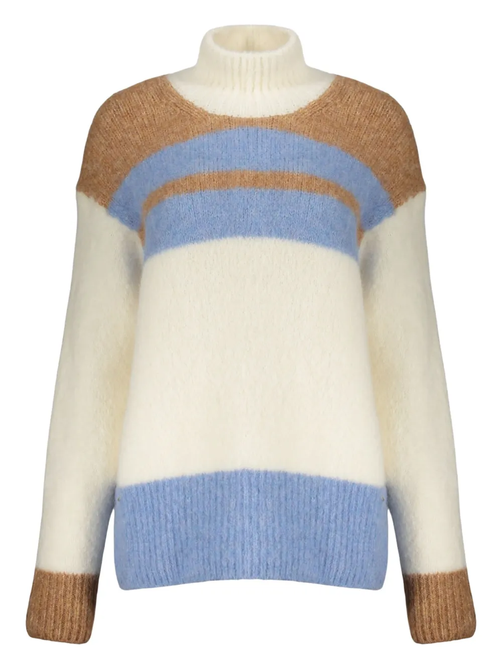 

Полосатый свитер с высоким воротником Herno, белый