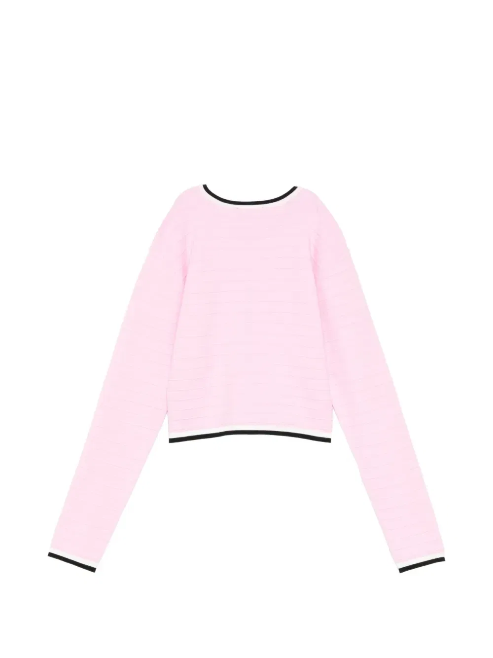 Кардиган в полоску с логотипом и пуговицами Balmain Kids, розовый — фото 2