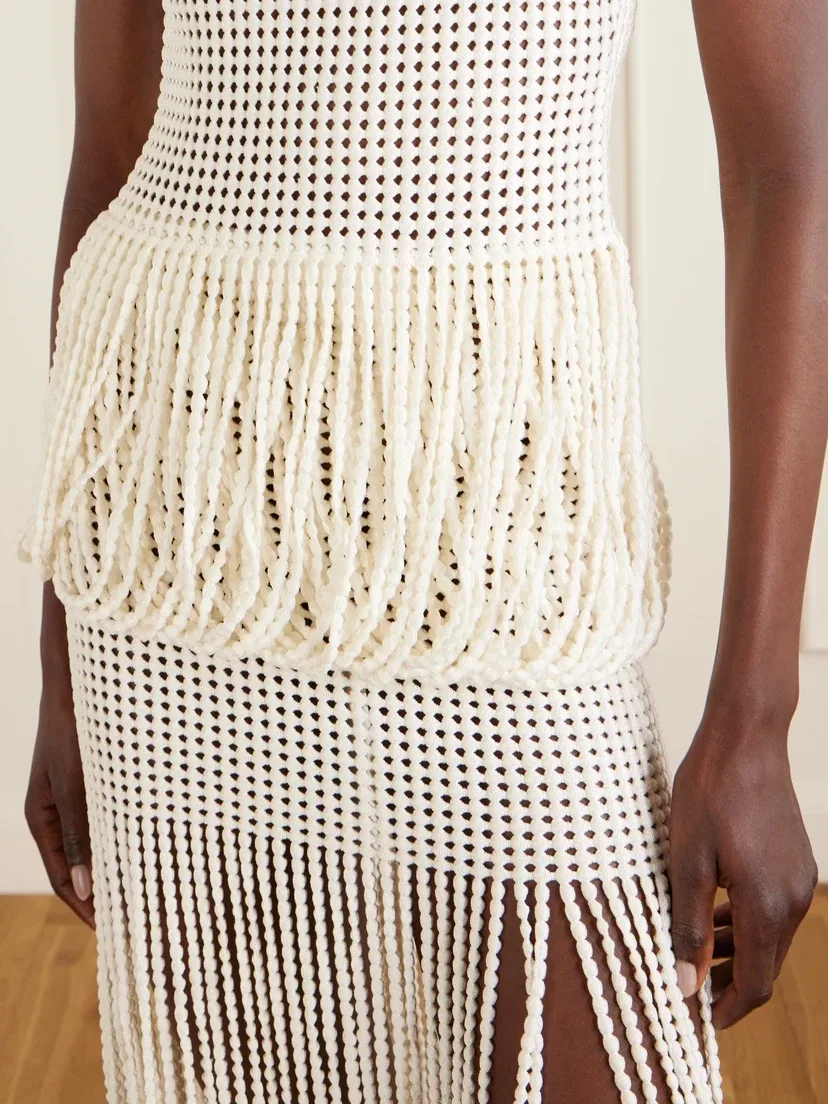 Вязаный топ Alaïa, белый — фото 4