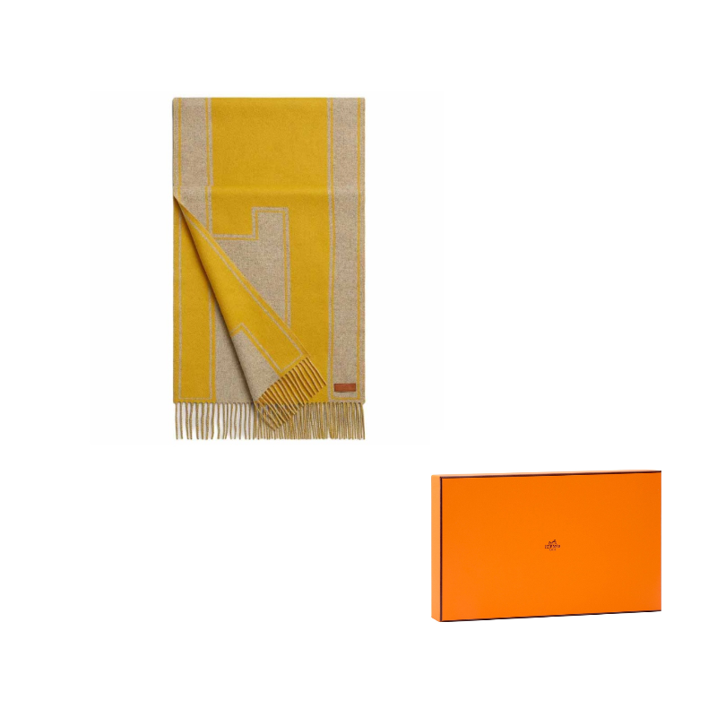 

HERMES Вязаный шарф женский желтый, Yellow