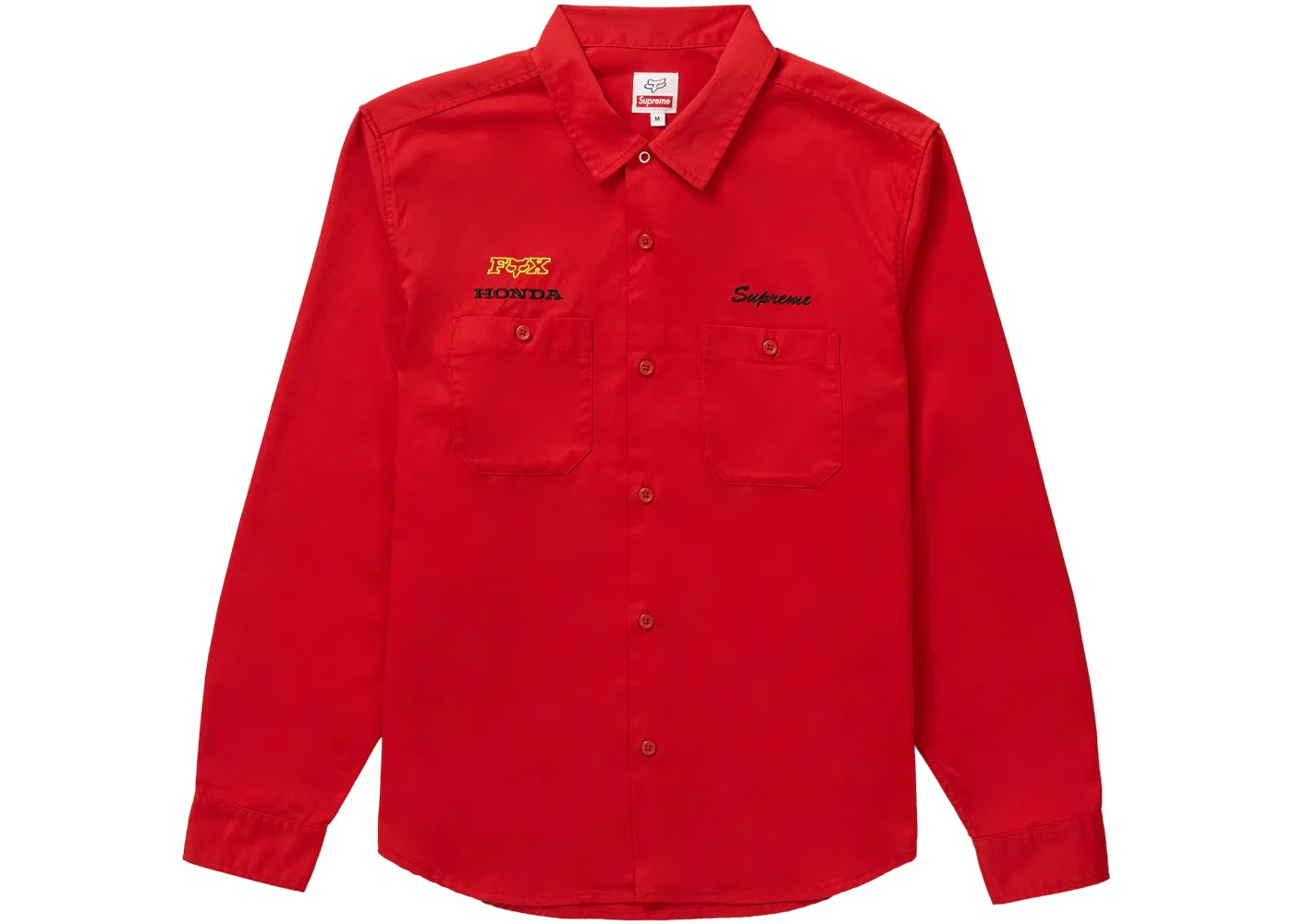 Мужская рубашка с принтом Supreme Honda Fox Racing Work Shirt, Red