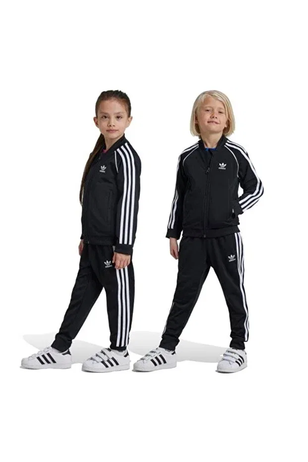 Детский спортивный комплект для девочек с длинным рукавом Adidas, Black — фото 3