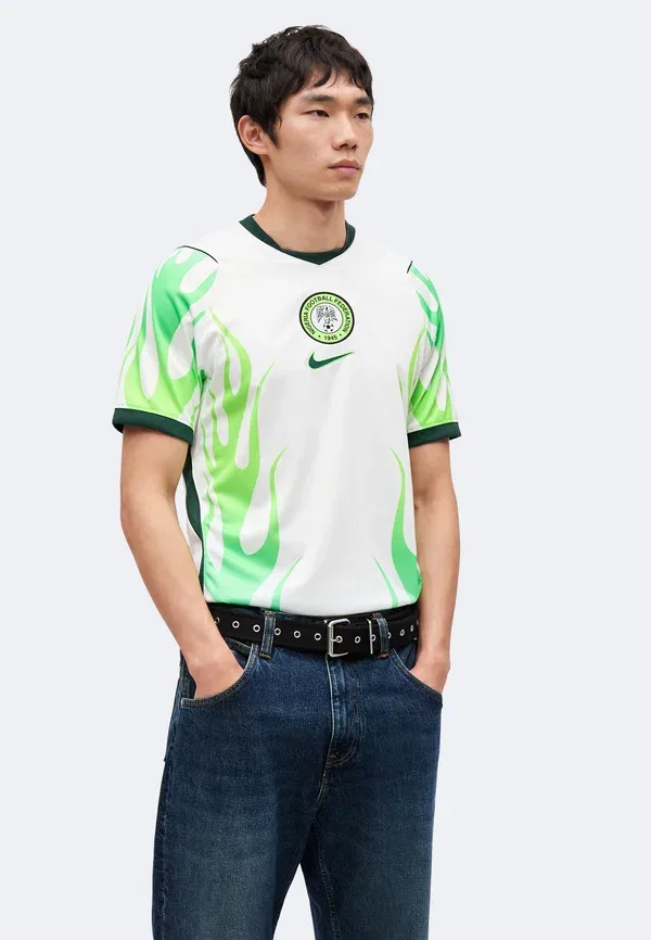 Футбольная джерси с принтом Nigeria 2026/27 Stadium Away, Nike Performance, White, Green Glow, белый/черный/зеленый — фото 4