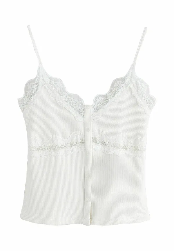 Топ с кружевной отделкой Lace trim Next, белый