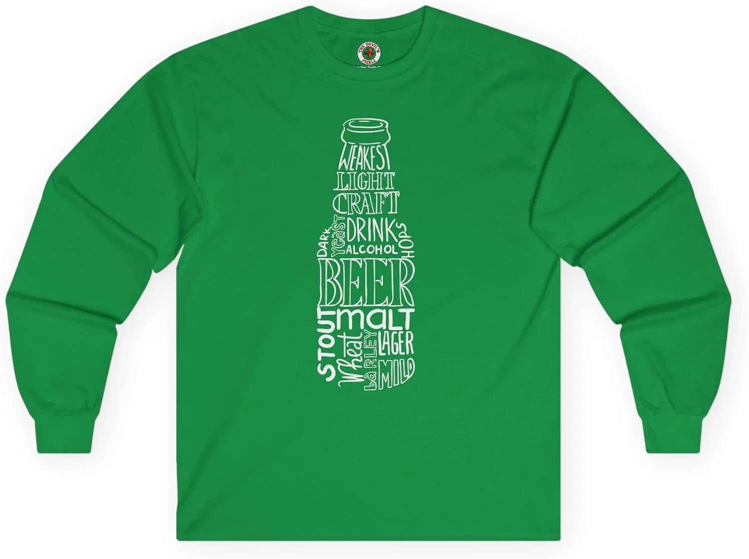 Женская футболка с длинным рукавом с принтом Gildan 2400, Irish Green