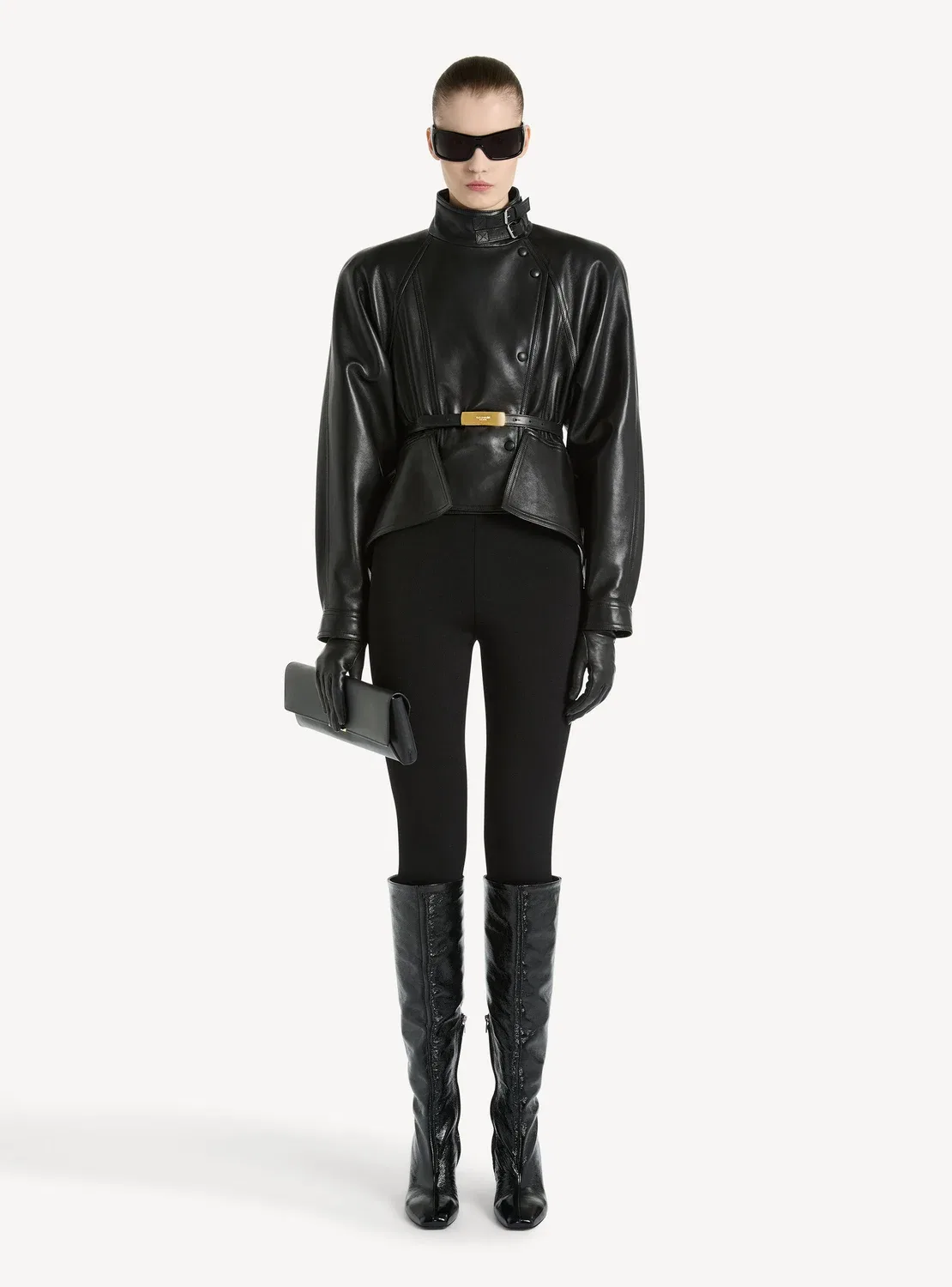Пилотская куртка из овчины BALMAIN, черный — фото 2