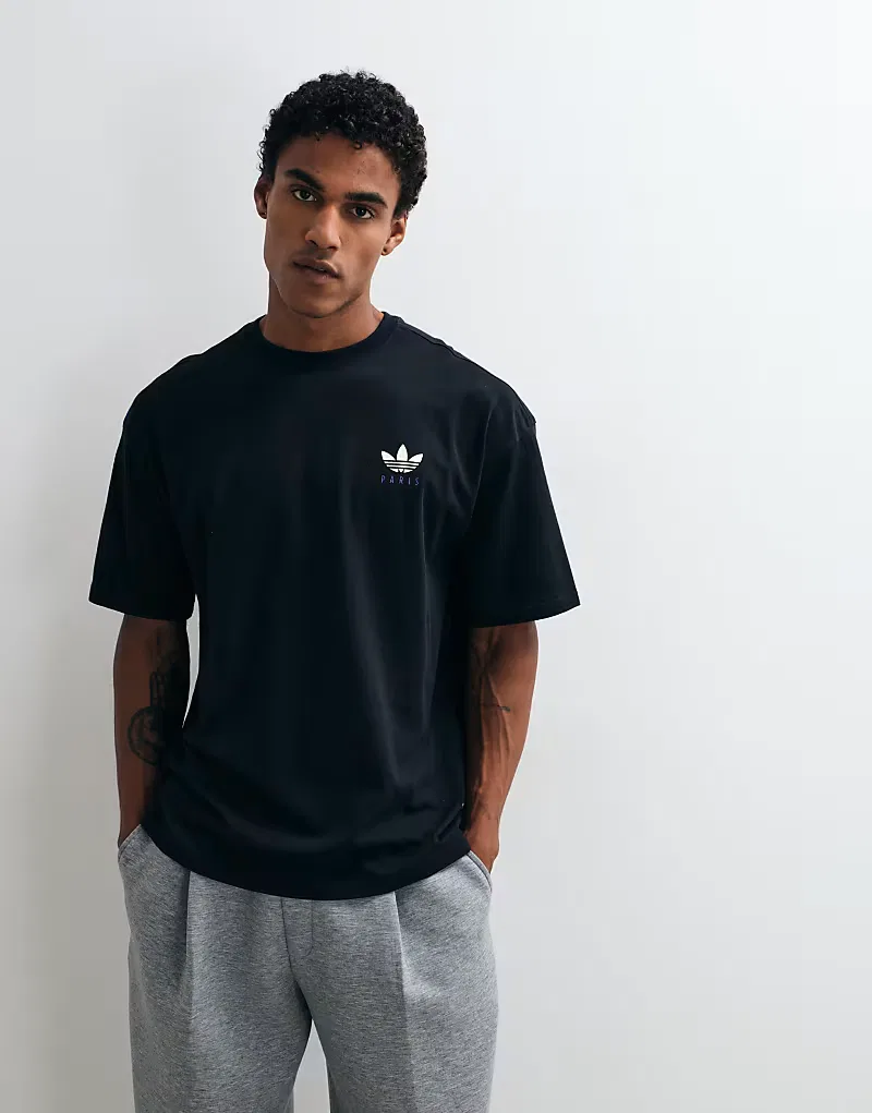 Футболка Adidas Originals Paris с принтом на спине, черный — фото 2
