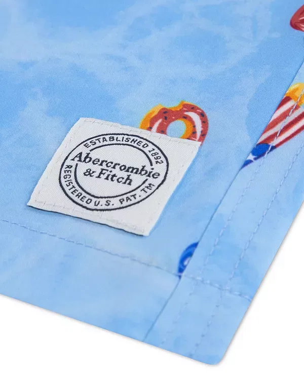 Детские плавки для мальчиков с принтом Core Swim Trunks Abercrombie Kids, Blissful Blue — фото 3