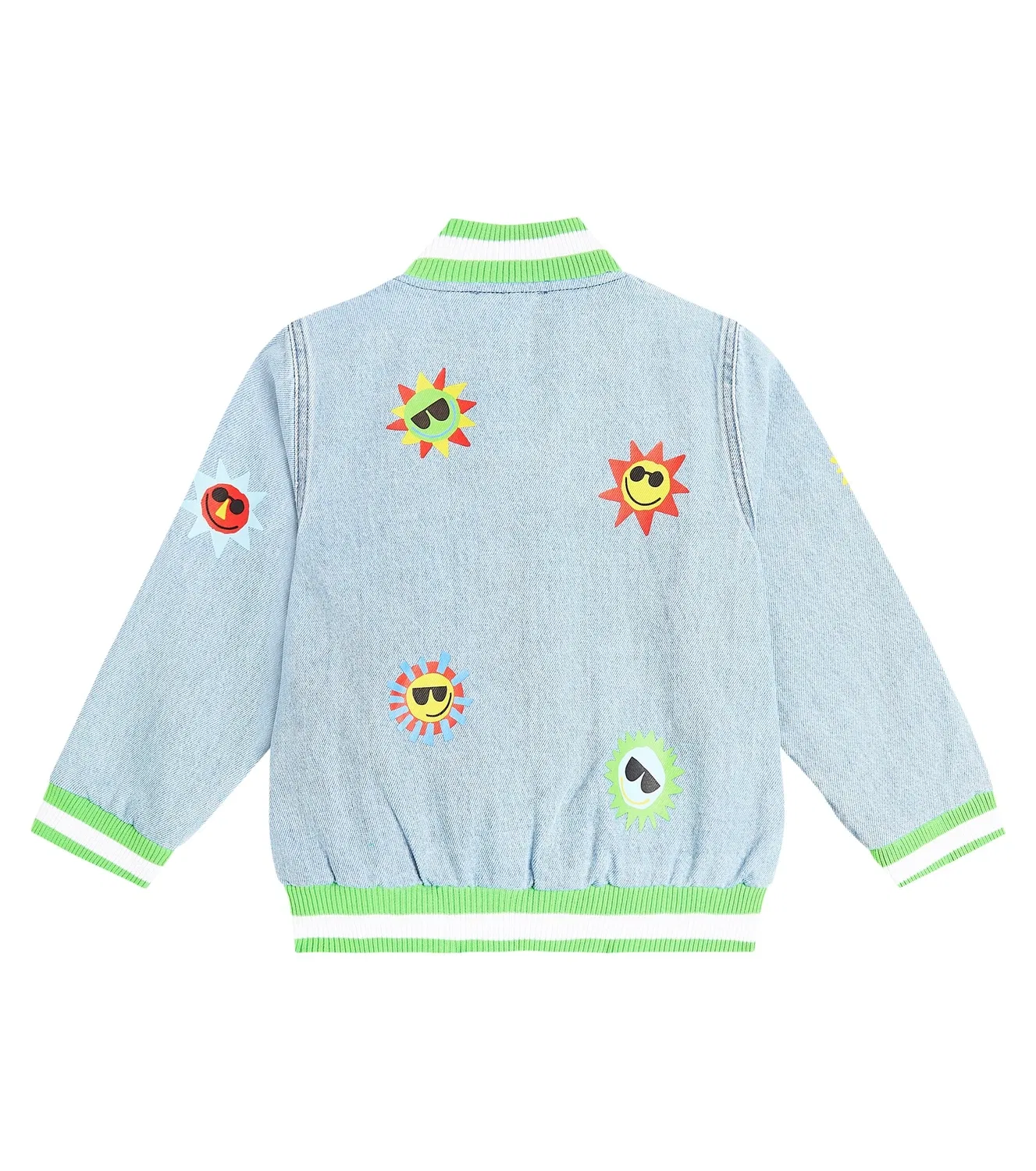 Джинсовая куртка-бомбер с вышивкой Stella Mccartney Kids, голубой — фото 4