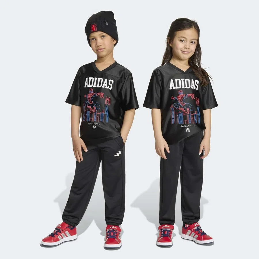 Детская футболка с длинным рукавом Marvel Spider-Man adidas, Черный