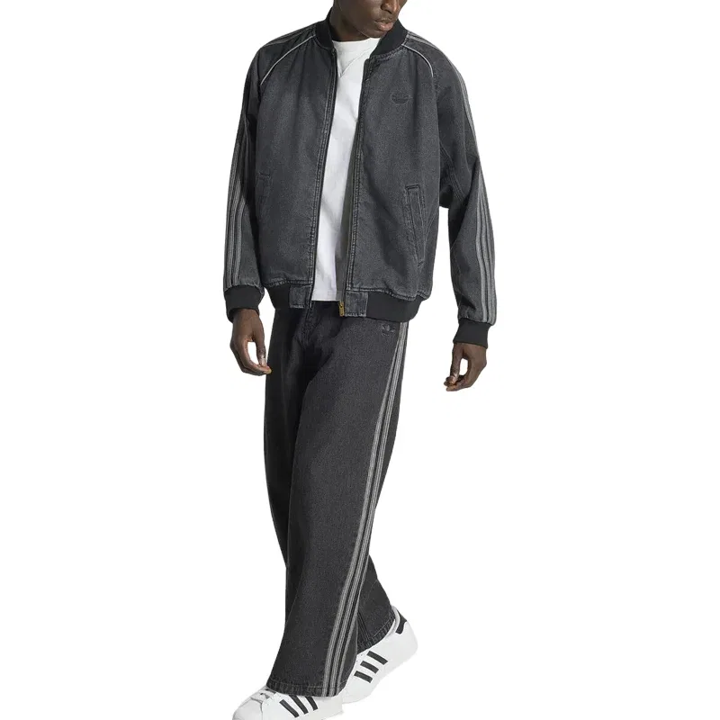 Мужская куртка SST Denim Track Top Asia Sizing 'True Black' adidas, True Black — фото 2
