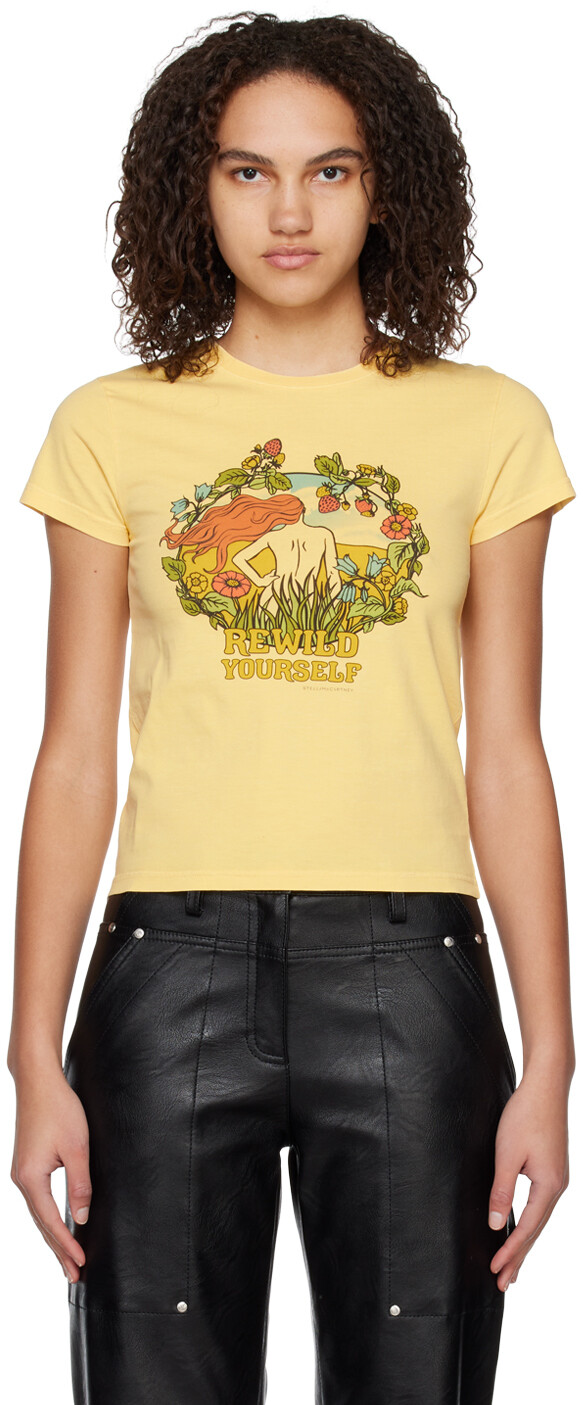 

Желтая футболка \Rewild Yourself\"" Stella McCartney, Желтый, Желтая футболка \Rewild Yourself\"" Stella McCartney