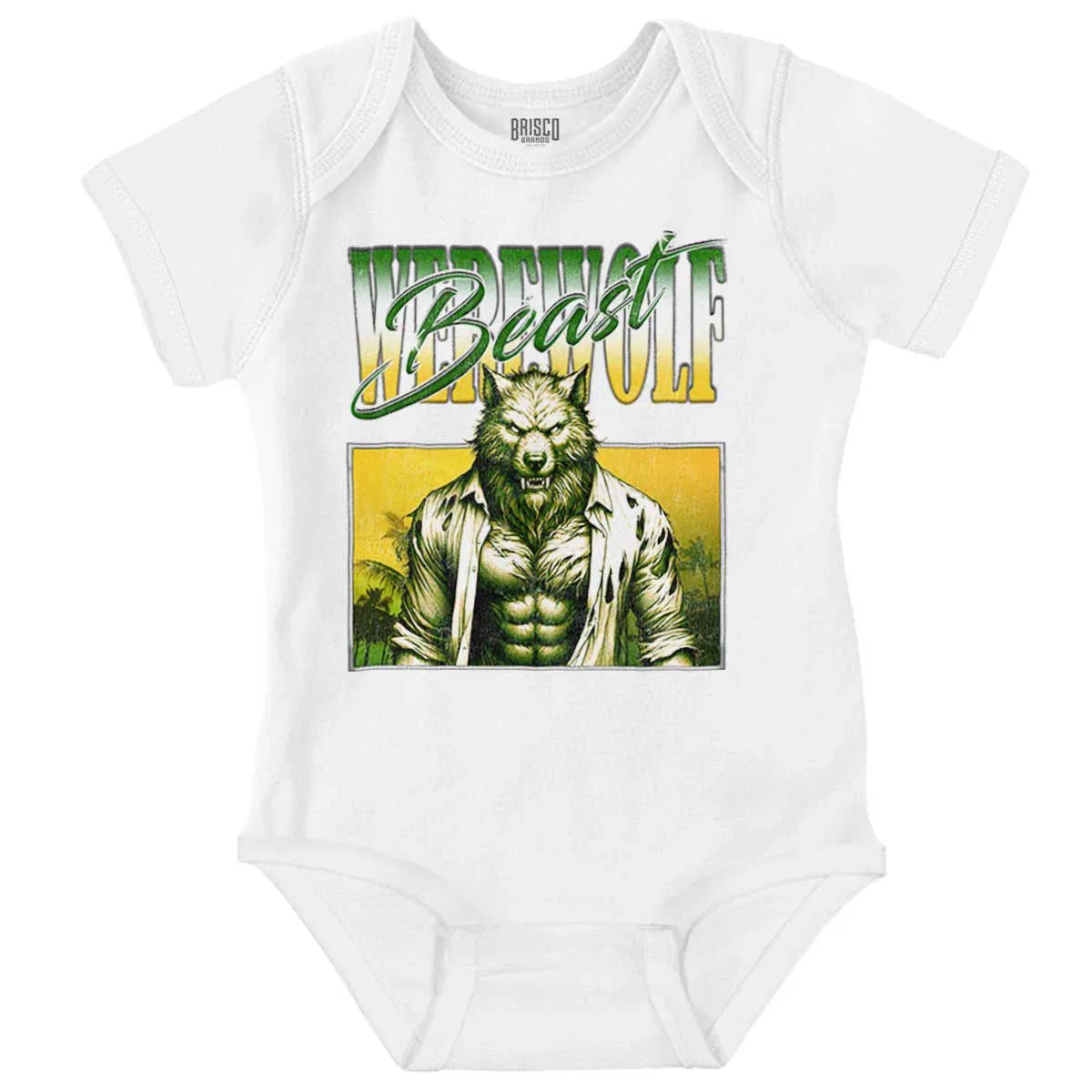 Детское боди-комбинезон с принтом Halloween Monster Werewolf Beast Brisco Brands, White