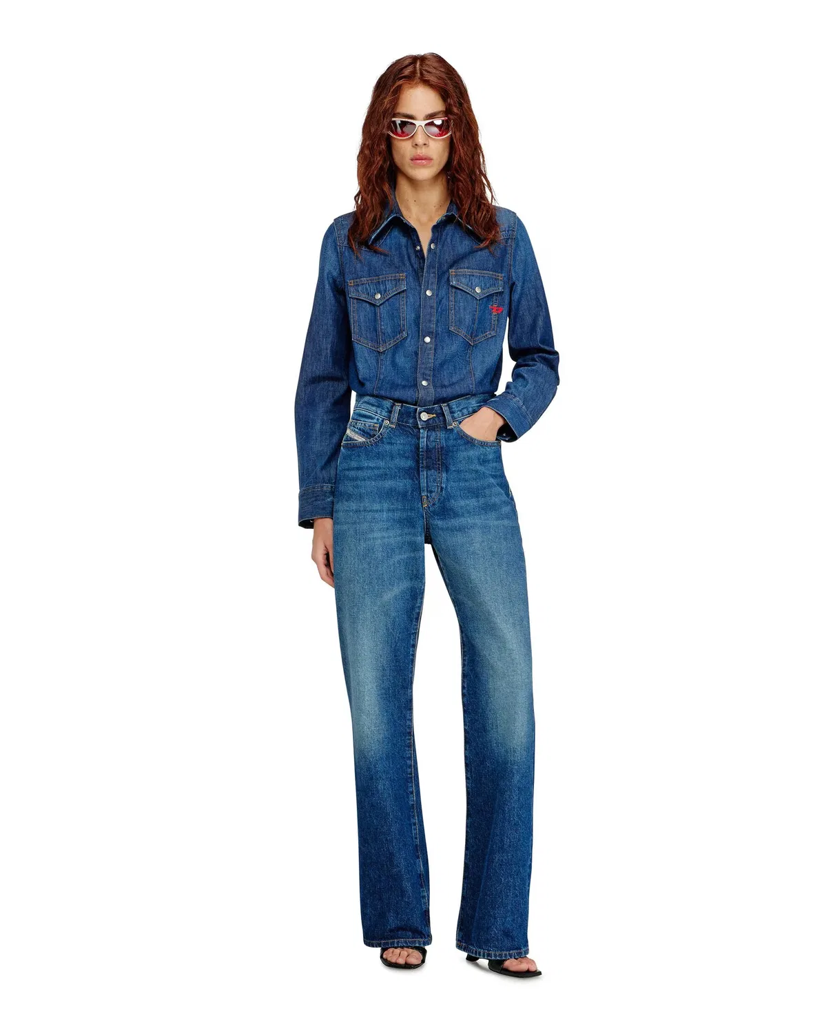 Женская рубашка из денима Diesel, Azul Denim — фото 3