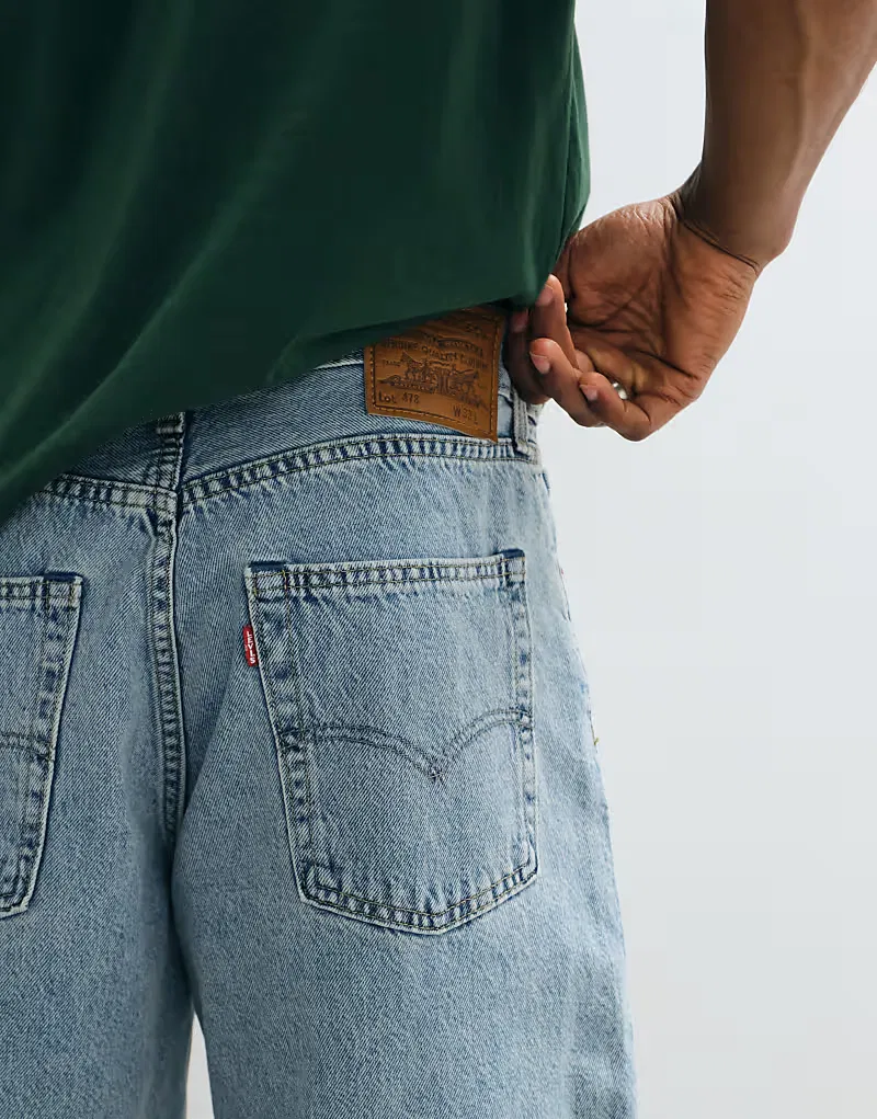 Джинсовые шорты Levi's 478 свободного кроя, светло-голубой — фото 3