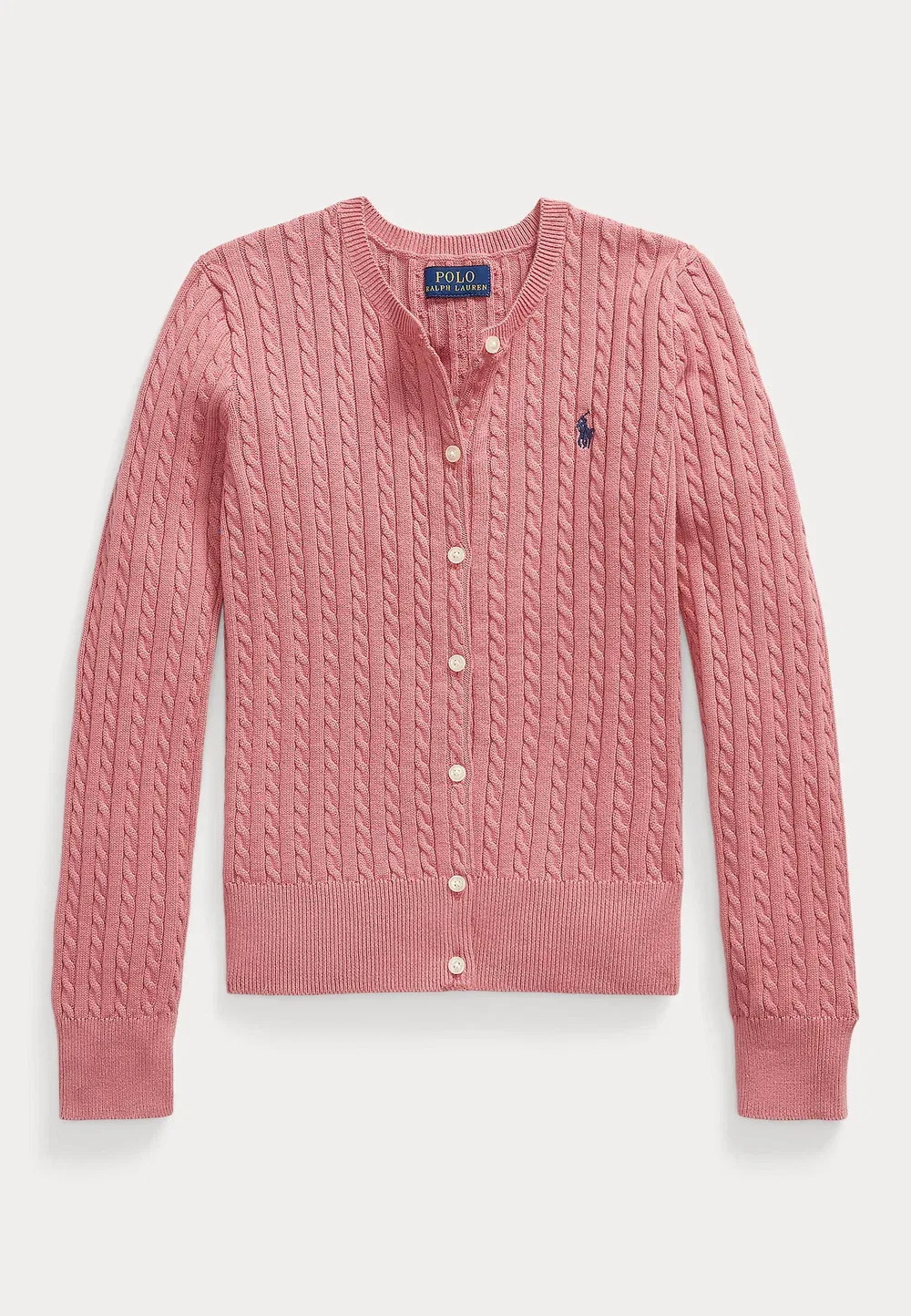 Хлопковый кардиган Mini-Cable, размер 7-14 лет Polo Ralph Lauren, Pink — фото 3