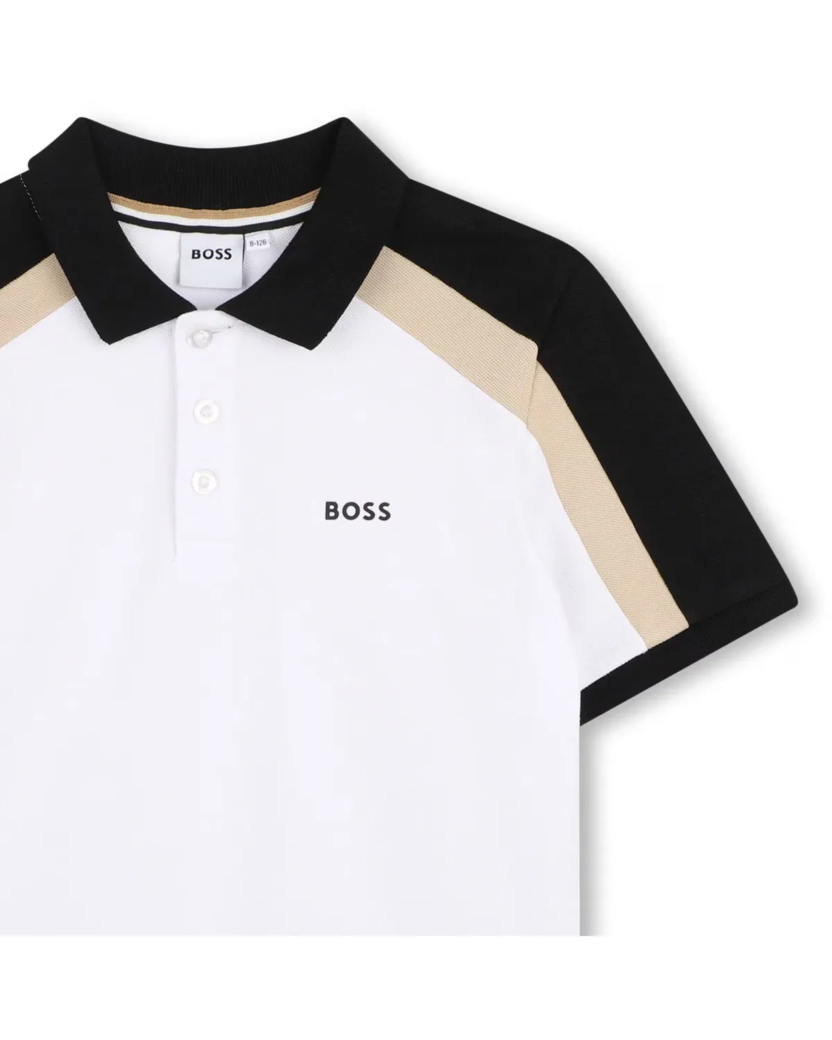 Детское поло для мальчиков с принтом BOSS Kidswear, Blanco — фото 2