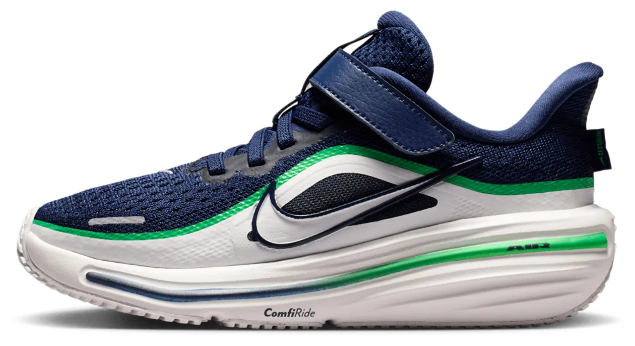 Детские кроссовки для мальчиков с дышащим верхом Nike Winflo 12, Midnight Navy Summit White Green Spark — фото 2