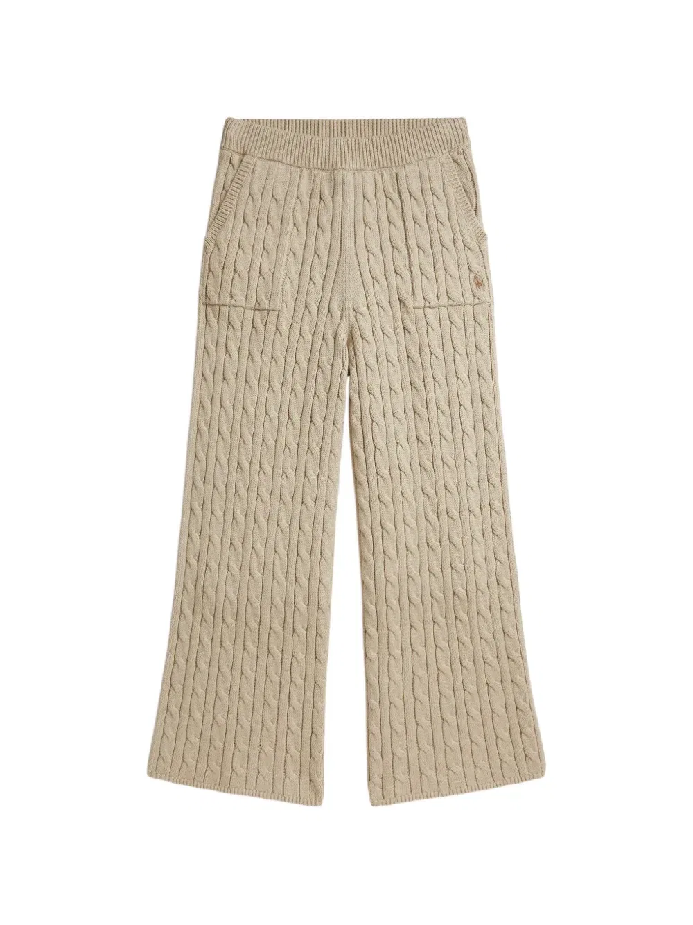 Широкие брюки с вязкой в рубчик Polo Ralph Lauren Kids, коричневый
