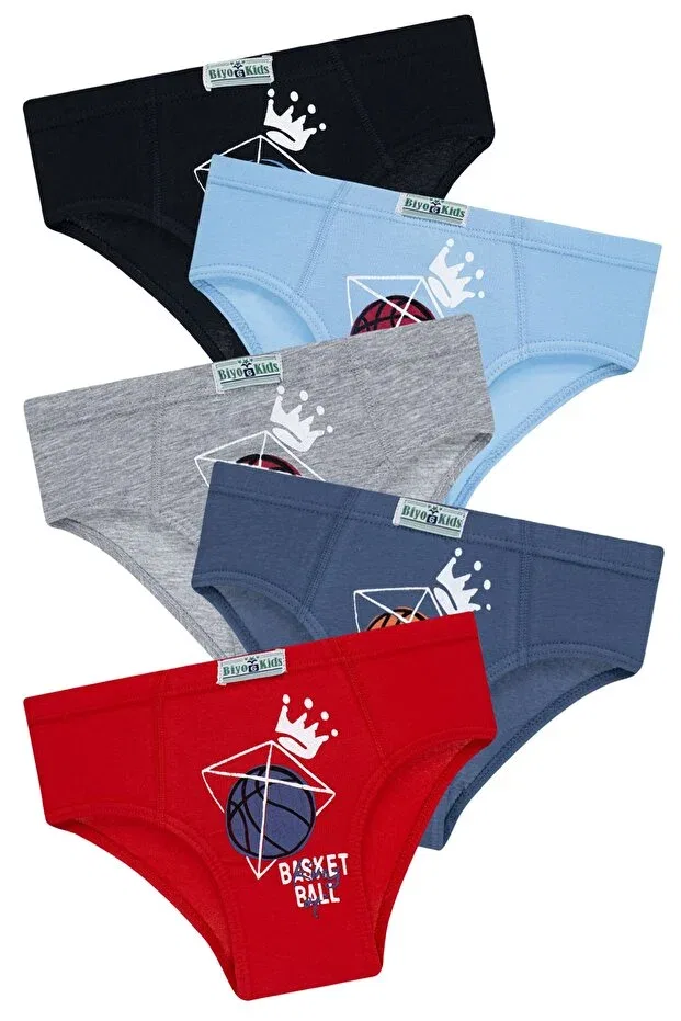 Детские трусы для мальчиков хлопковые 5 штук Biyokids, Mixed Colored — фото 3