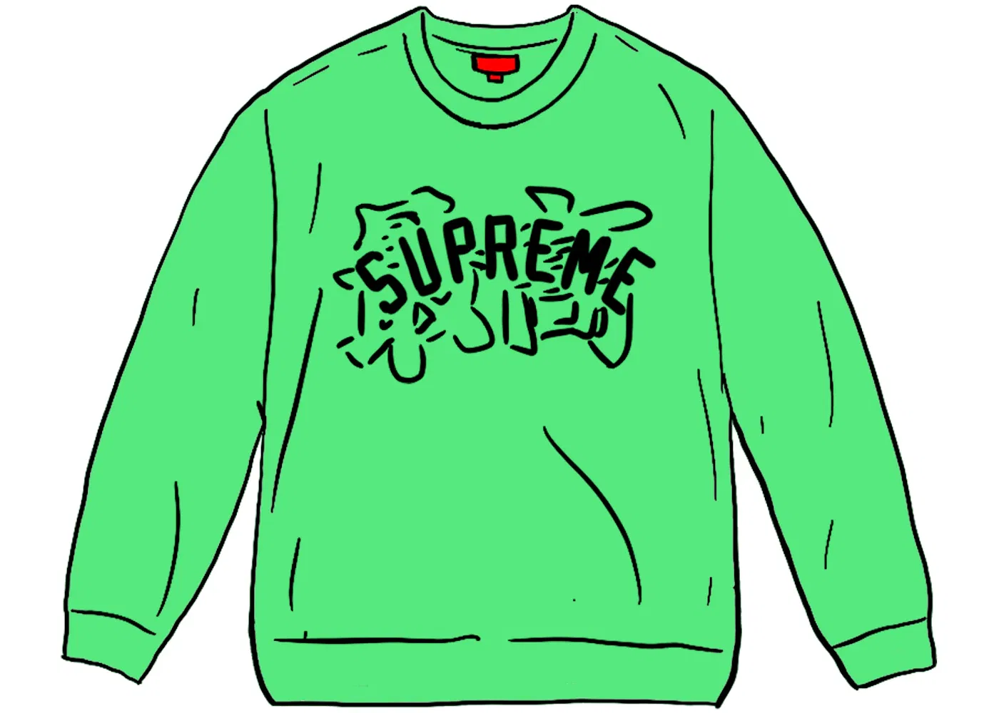 Мужской свитшот с принтом Supreme Crewneck, Bright Green