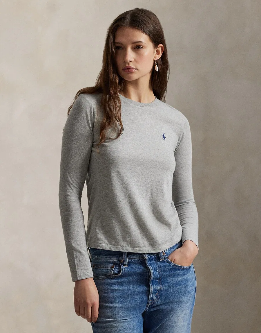 Футболка Polo Ralph Lauren серого цвета — фото 2
