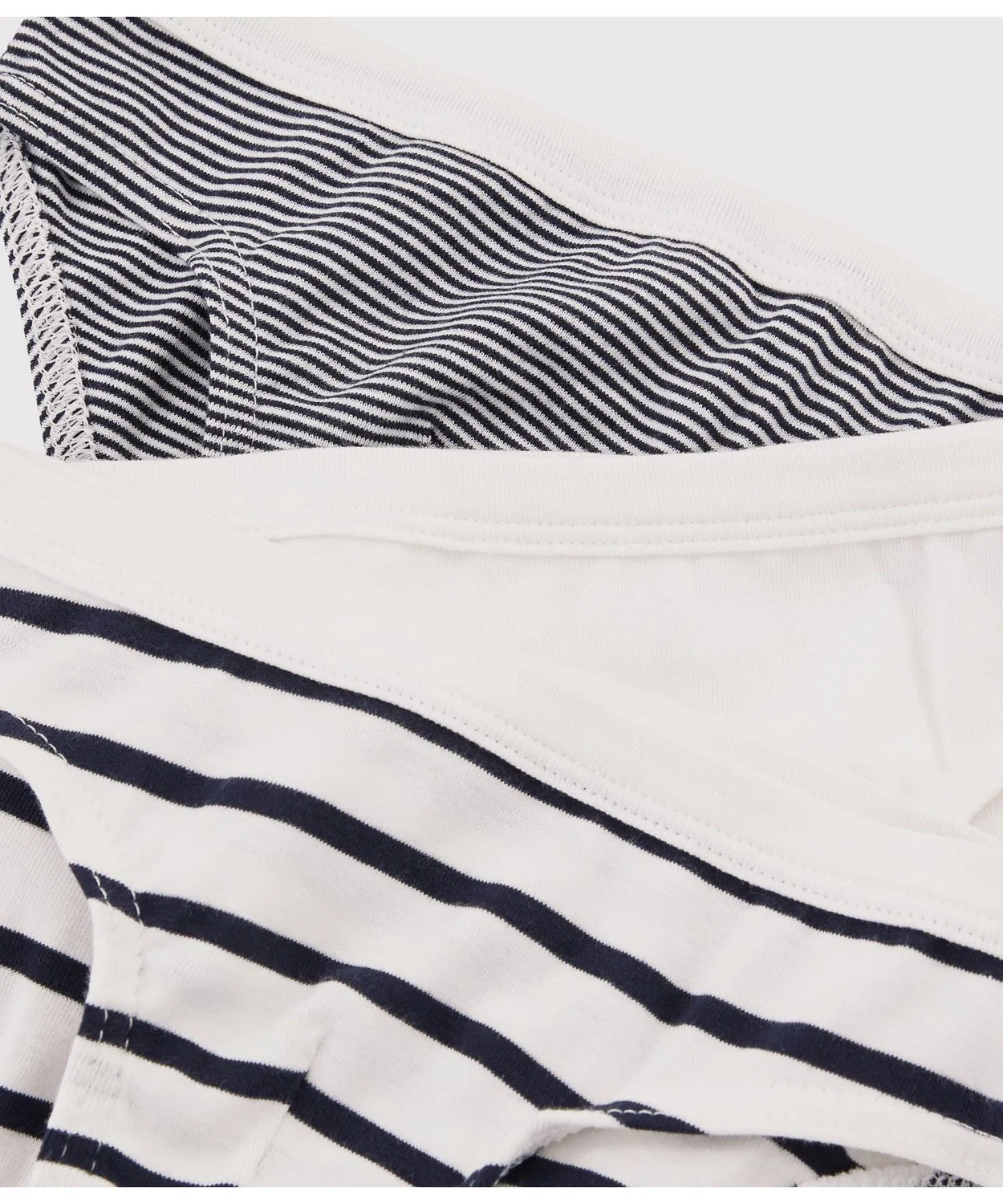 Детские трусы-слипы с полоской и белые, комплект из 3 штук, Petit Bateau, Белый — фото 3