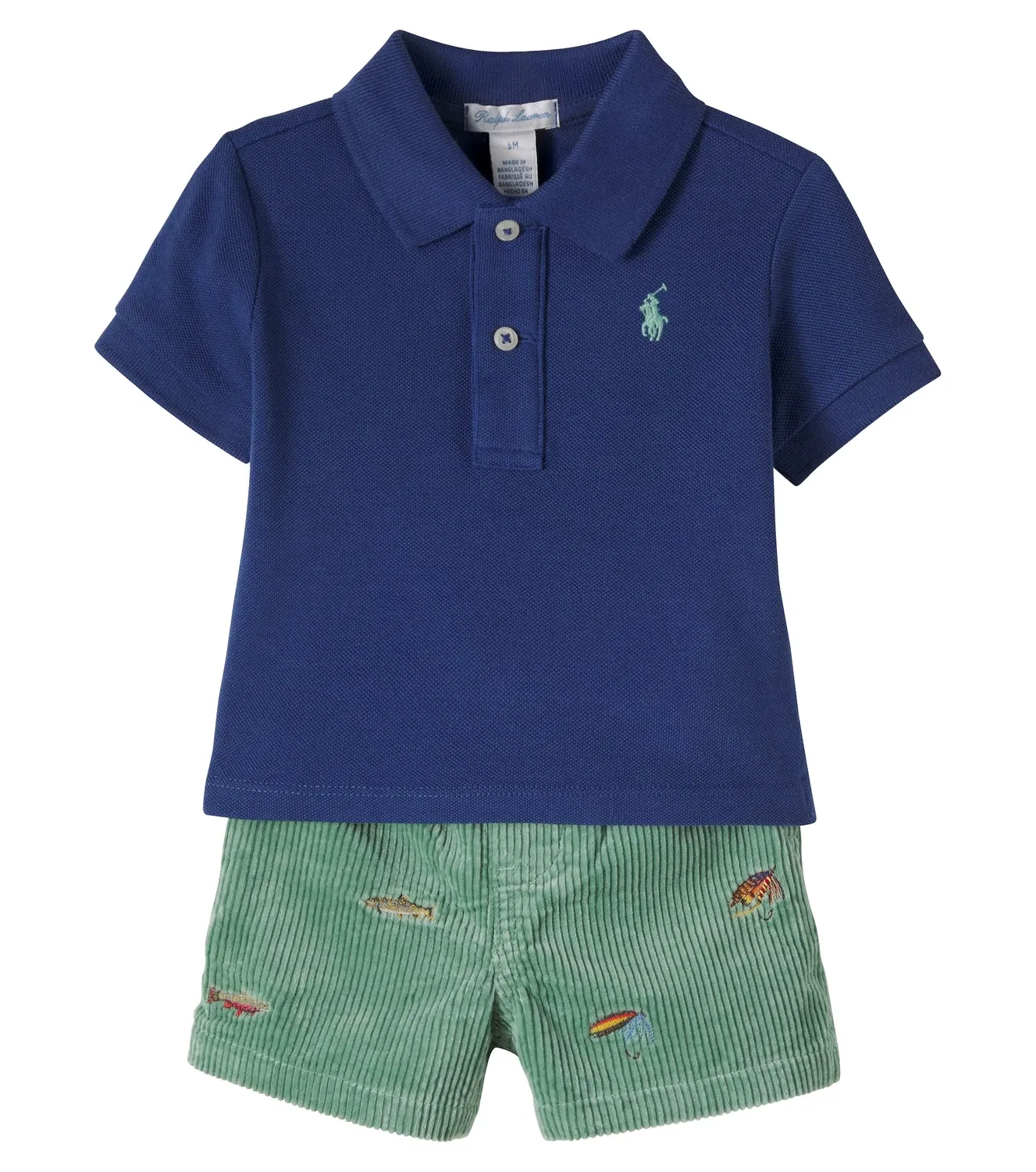 Комплект из поло и шорт для малышей Polo Ralph Lauren Kids, синий