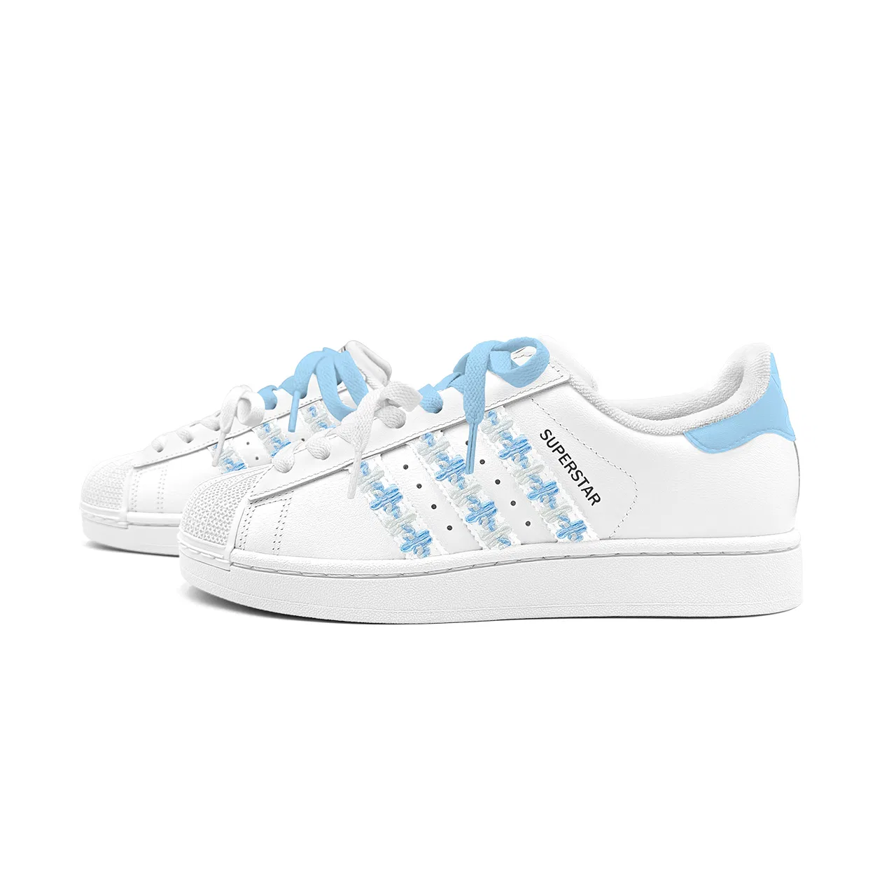 Детские кеды для скейтбординга Superstar 2 Adidas Originals, White Blue — фото 4