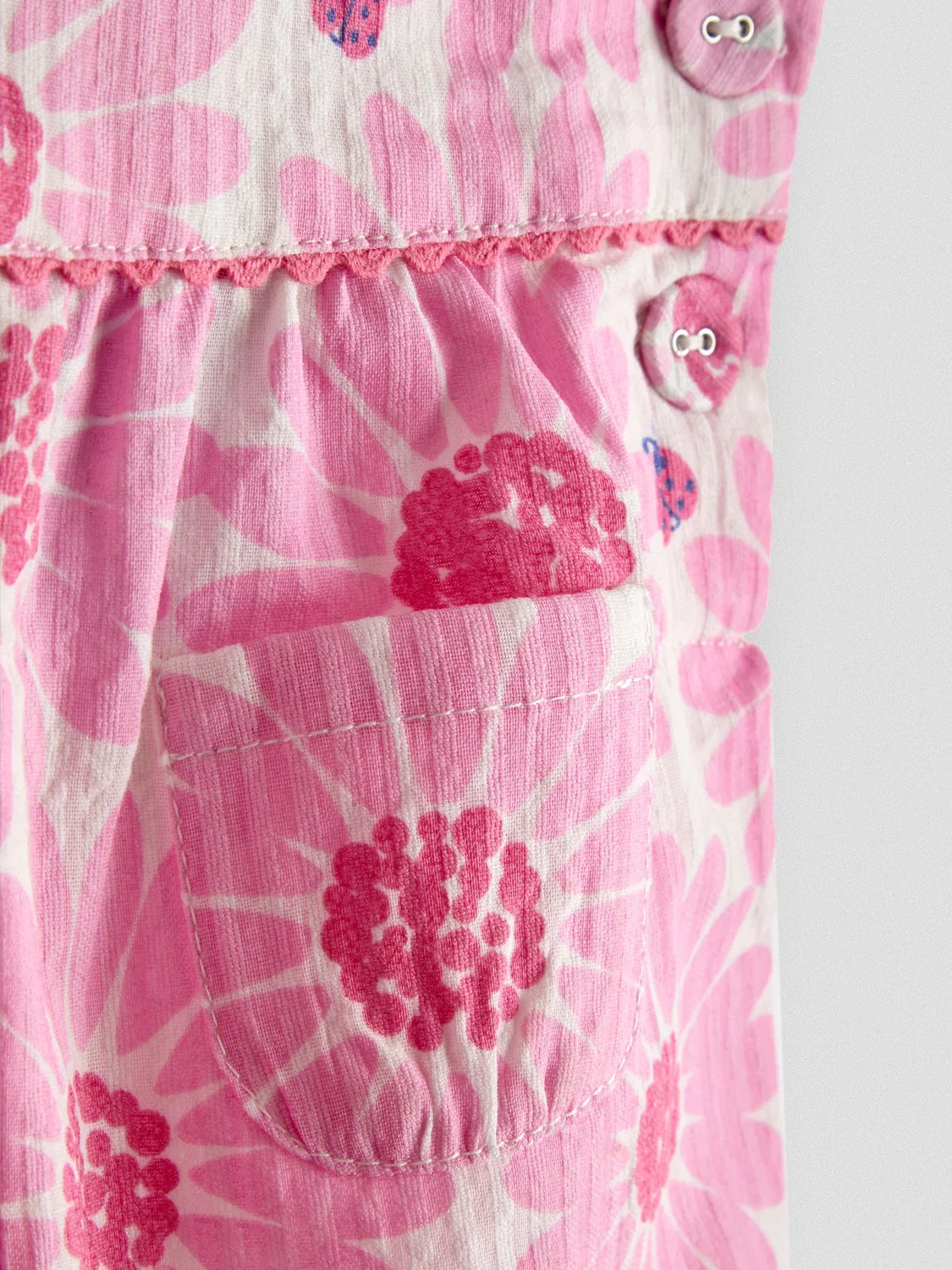 Комбинезон из сейрсакера с принтом, JoJo Maman Bébé, розовый — фото 3