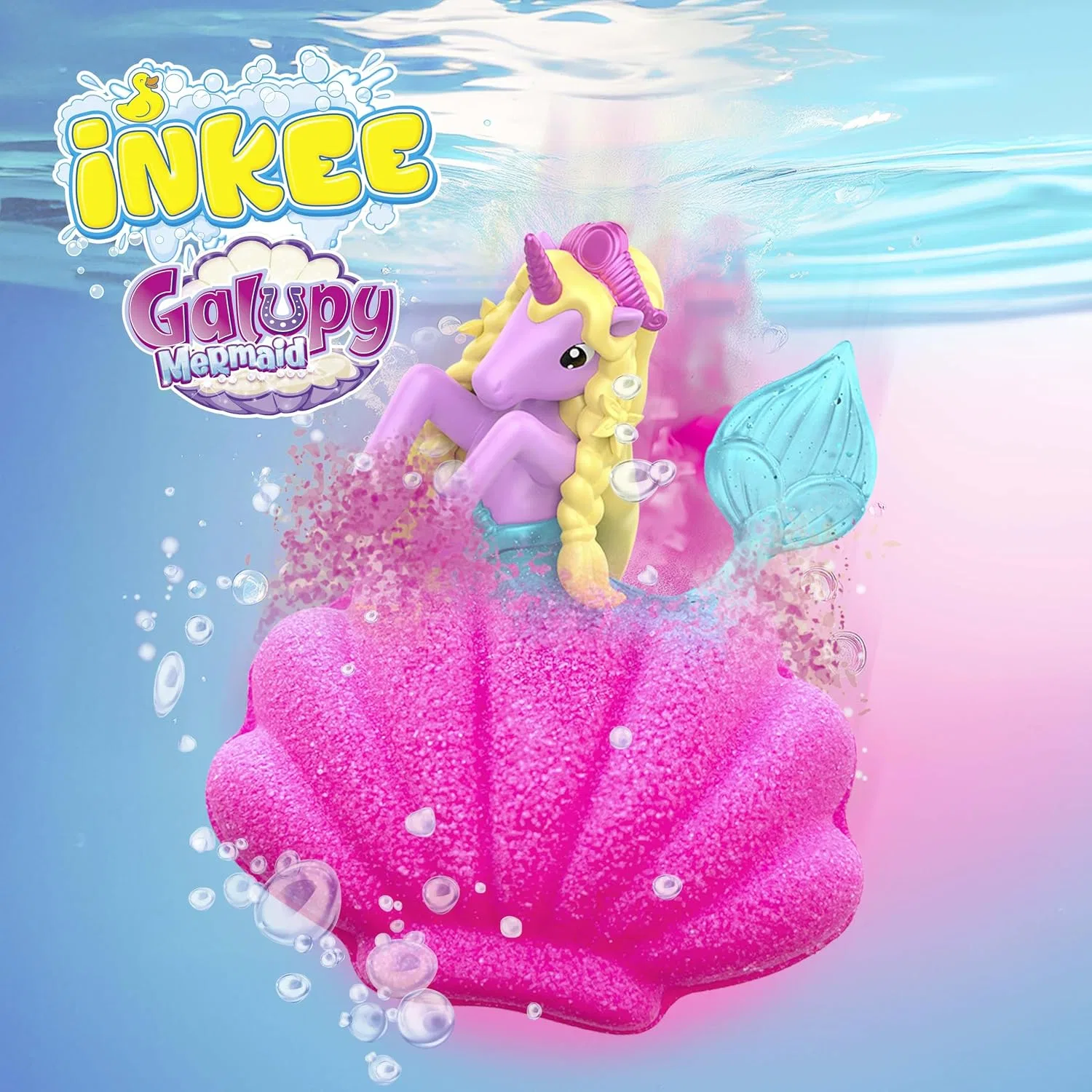 Бомбочка для ванны в форме ракушки с ароматом вишни, INKEE, 100 г, Pink and Blue — фото 4