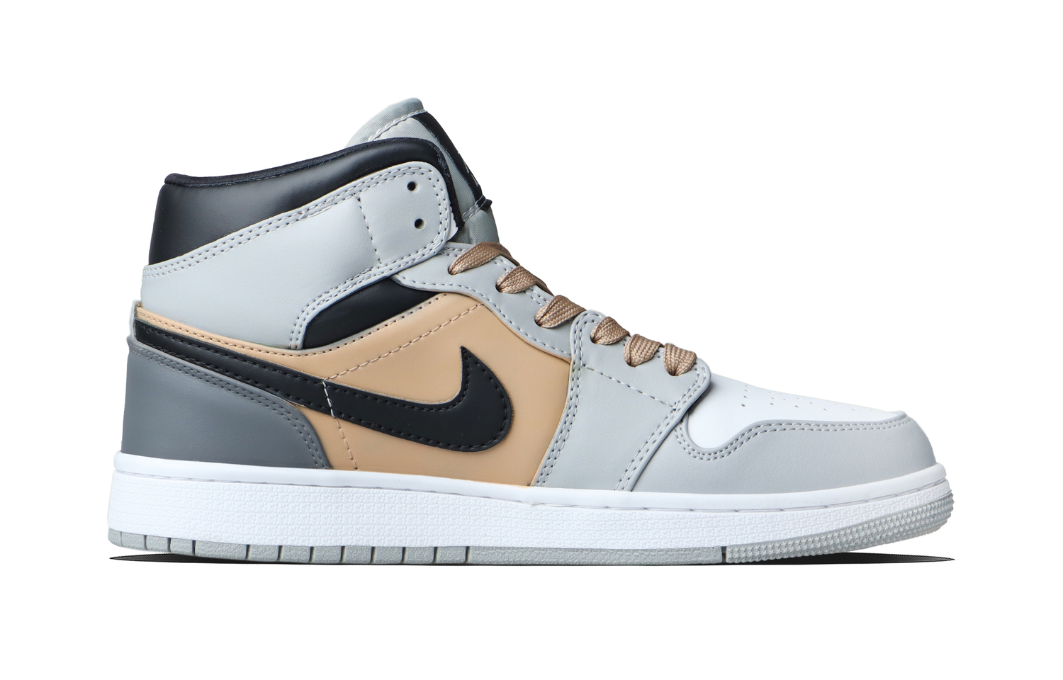 Jordan Кроссовки Air 1 Brown Gray Maze Abrasion Resistant Mid top Vintage Basketball Unisex — фото 3