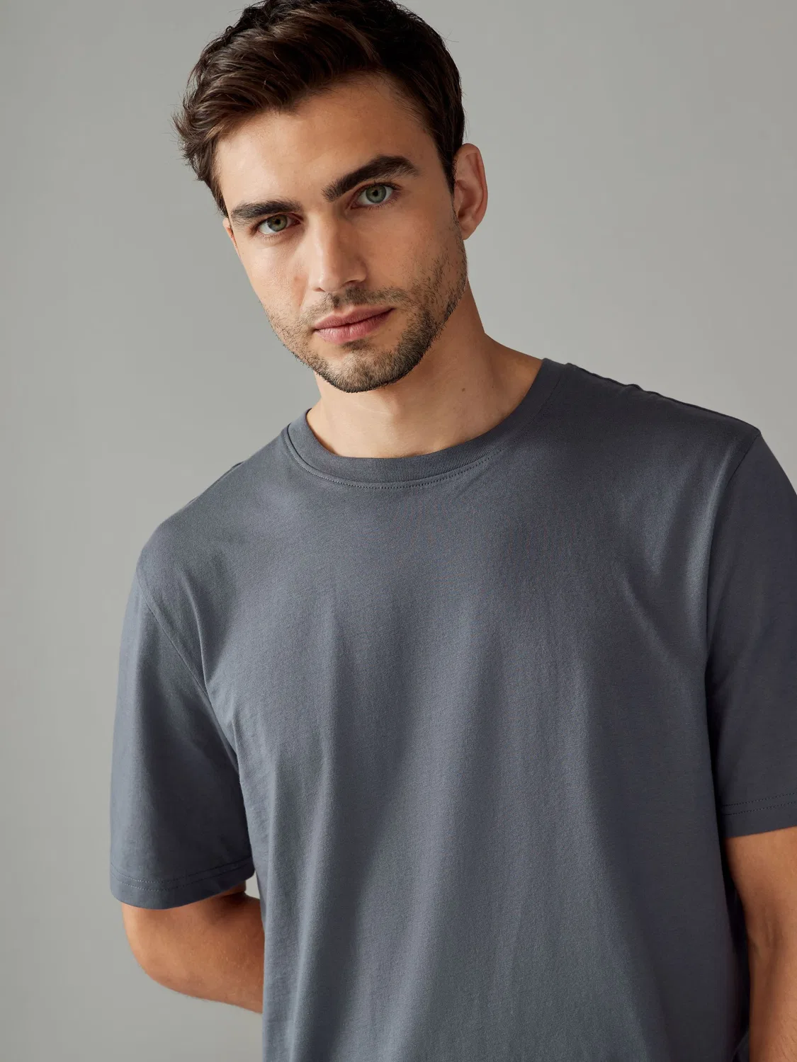 Футболка хлопковая Regular Fit Essential Next, Grey Slate — фото 4