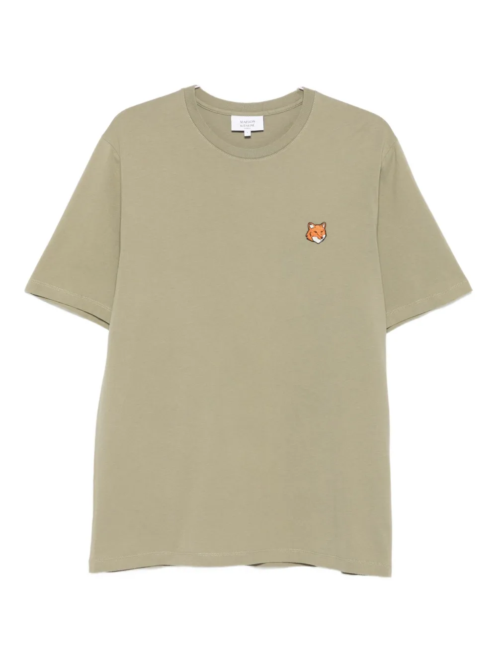 

Футболка с вышивкой в виде головы лисы Maison Kitsuné, зеленый