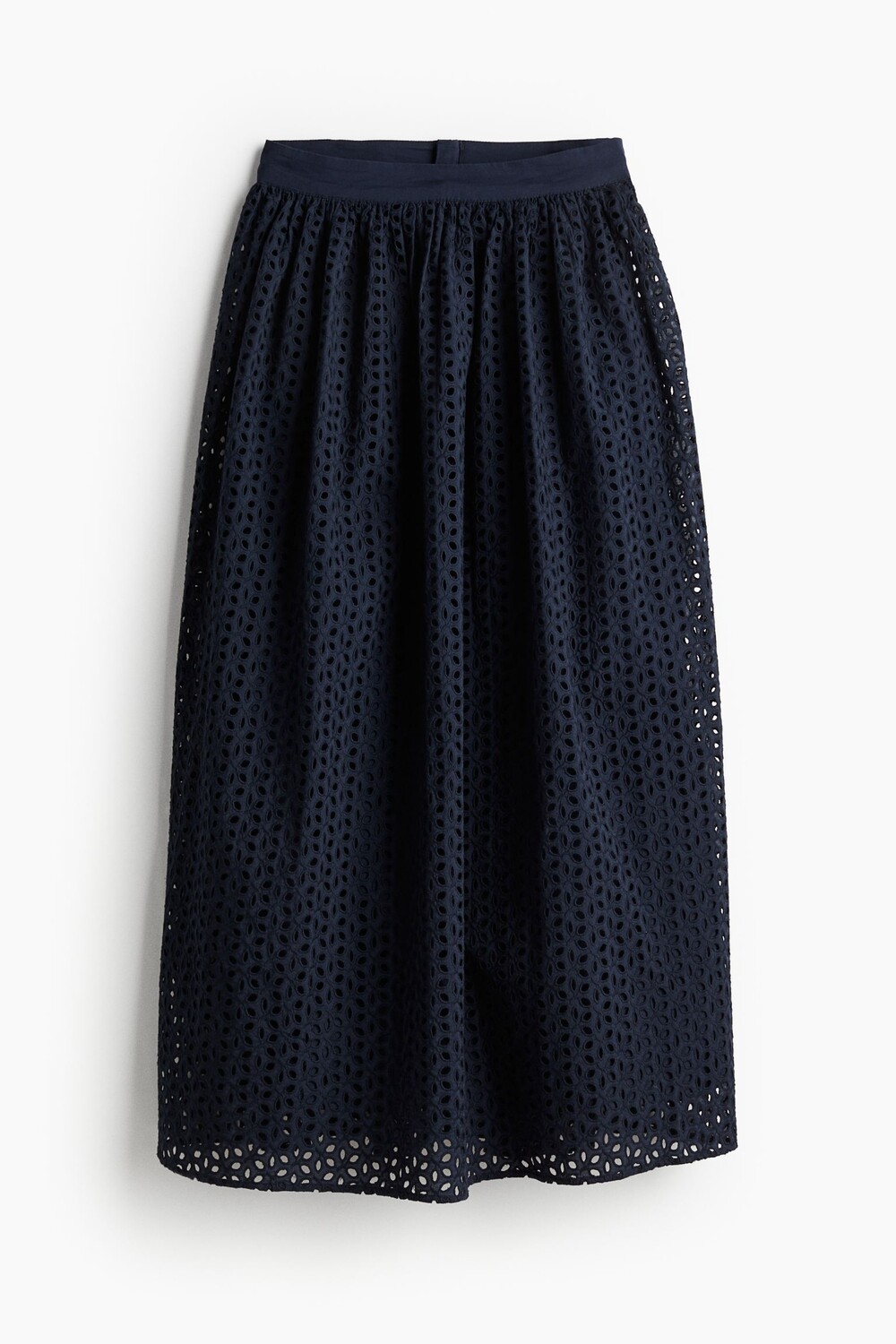 

Юбка H&M Eyelet Embroidery Maxi, темно-синий