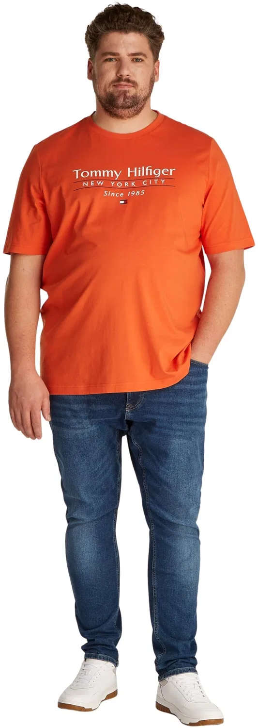 Мужская футболка с коротким рукавом Center Stack Tee Tommy Hilfiger, Orange (Brilliant Orange) — фото 4