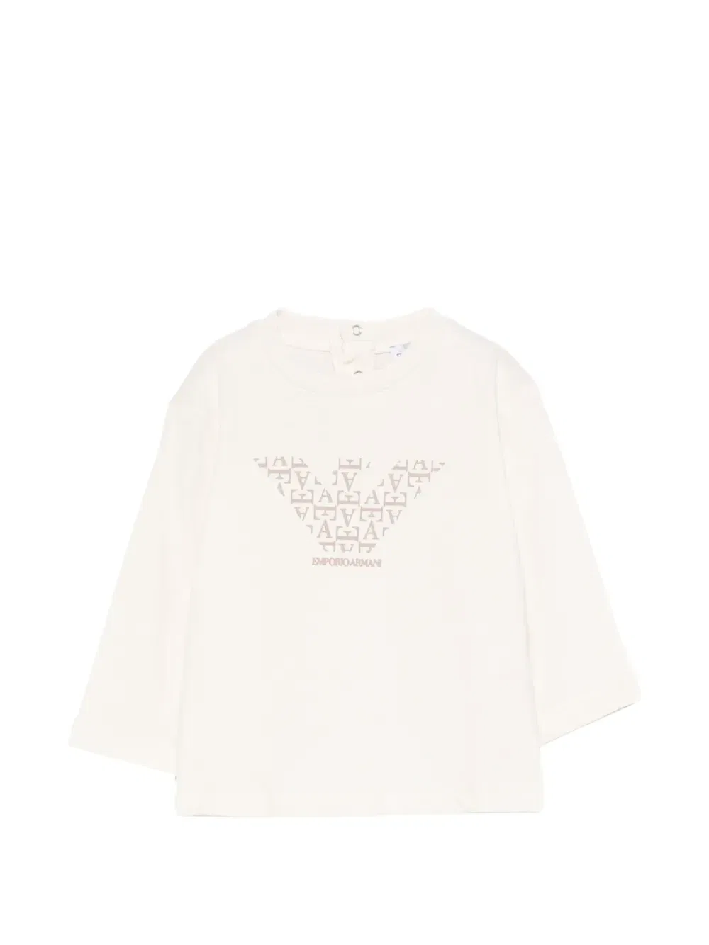 Футболка с длинными рукавами с логотипом (набор из трех) Emporio Armani Kids, бежевый — фото 2