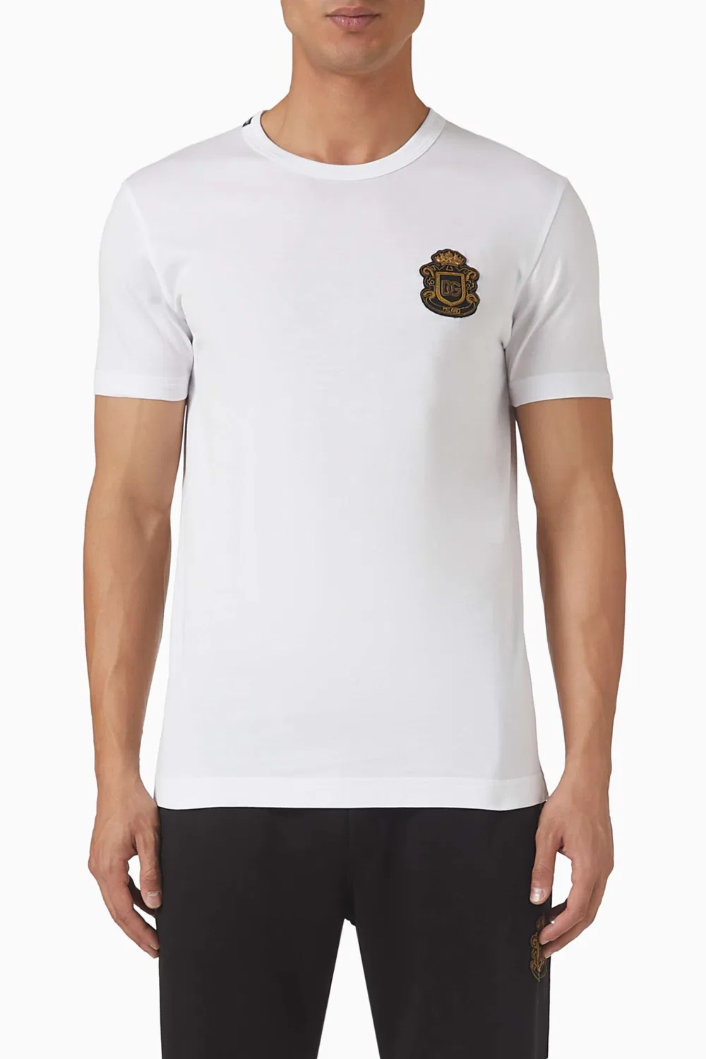 Футболка с коротким рукавом с патчем Heraldic DG Dolce & Gabbana, белый