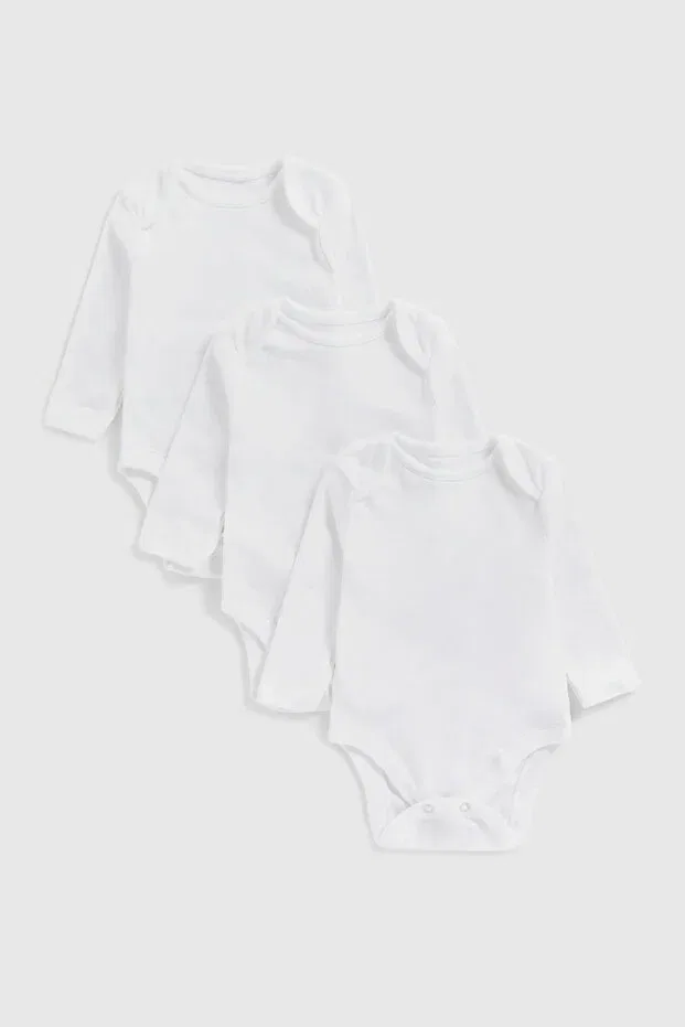 Детский комплект боди с длинным рукавом Mothercare, White