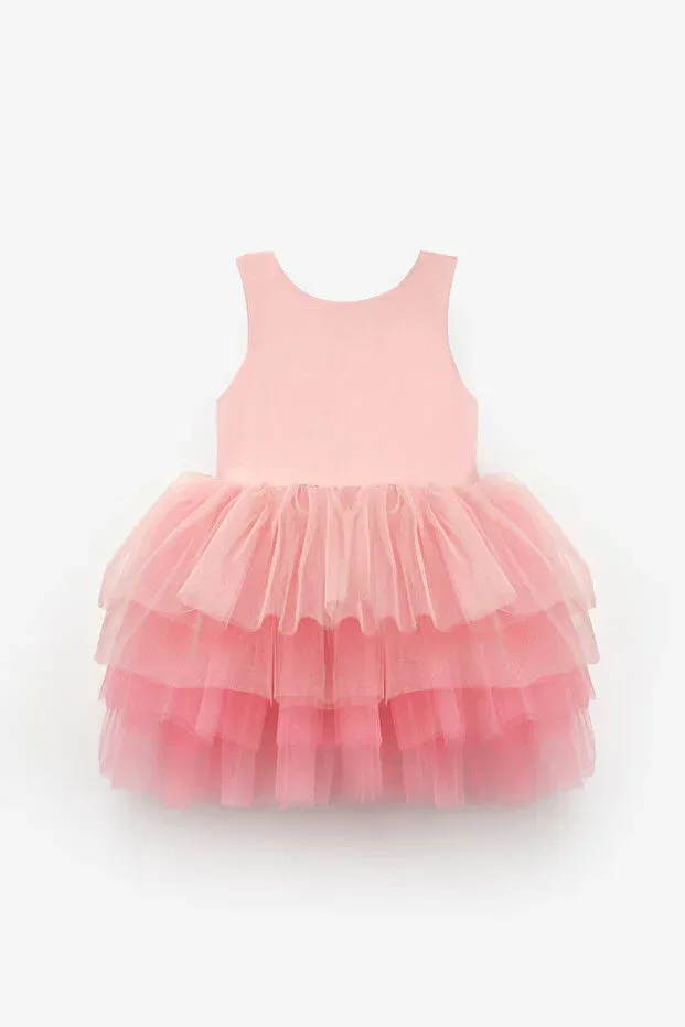 Детское платье для девочек с принтом ballerina dress with powder tulle skirt - ines Le Mabelle, Powder