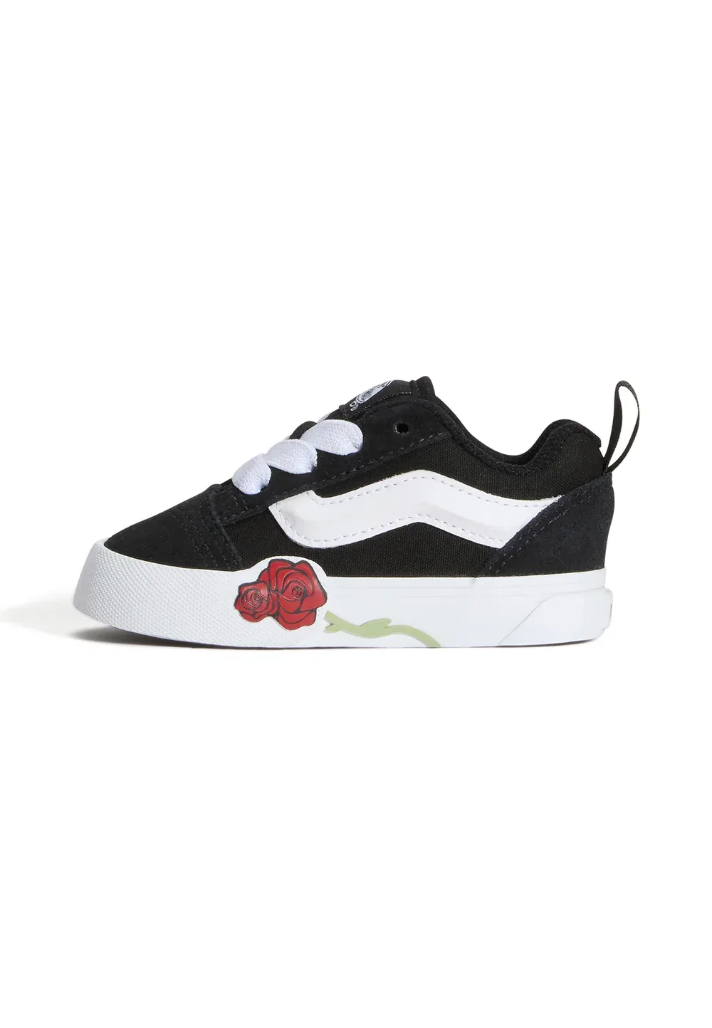 Детские туфли Knu skool на эластичных шнурках с розовым узором Vans, Black