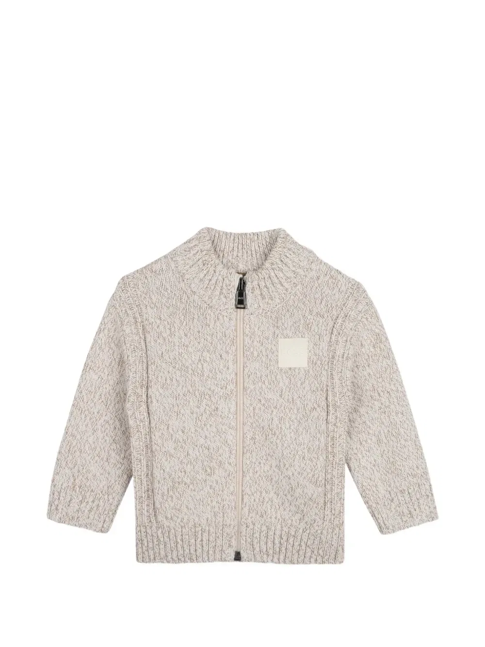 Кардиган фактурной вязки на молнии Boss Kidswear, бежевый