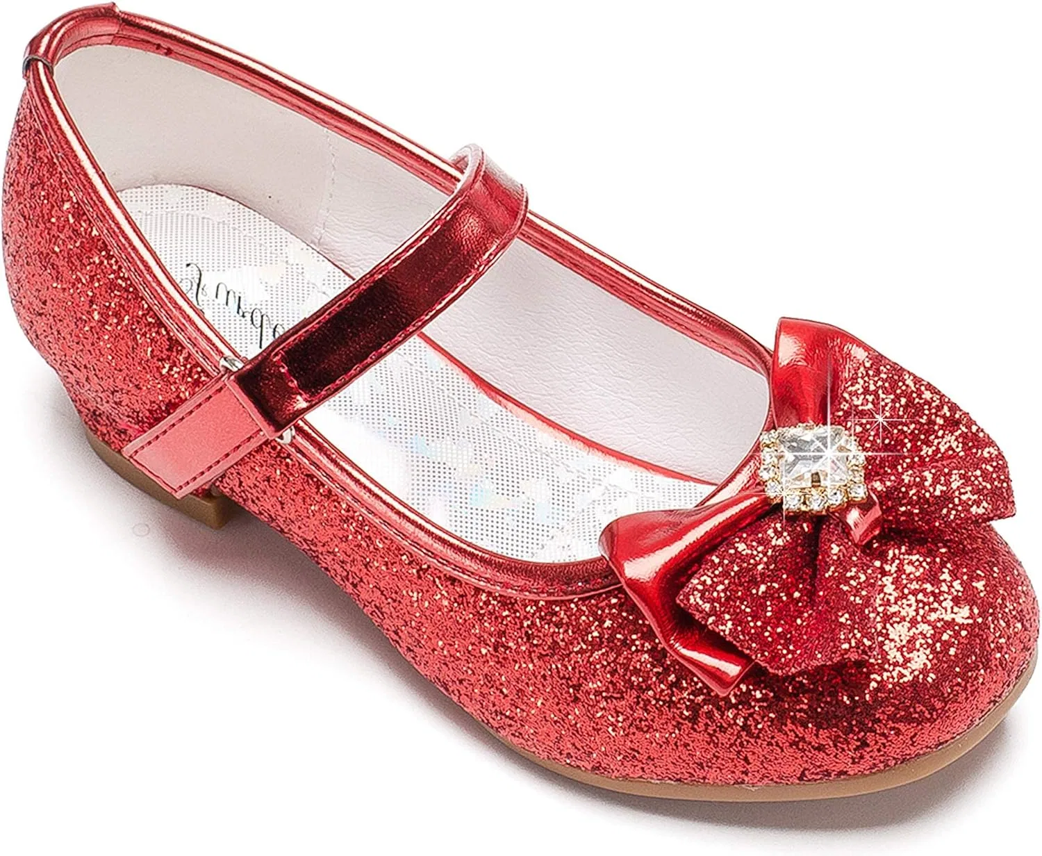 Детские туфли для девочек с блестками Princess Mary Jane Furdeour, Red