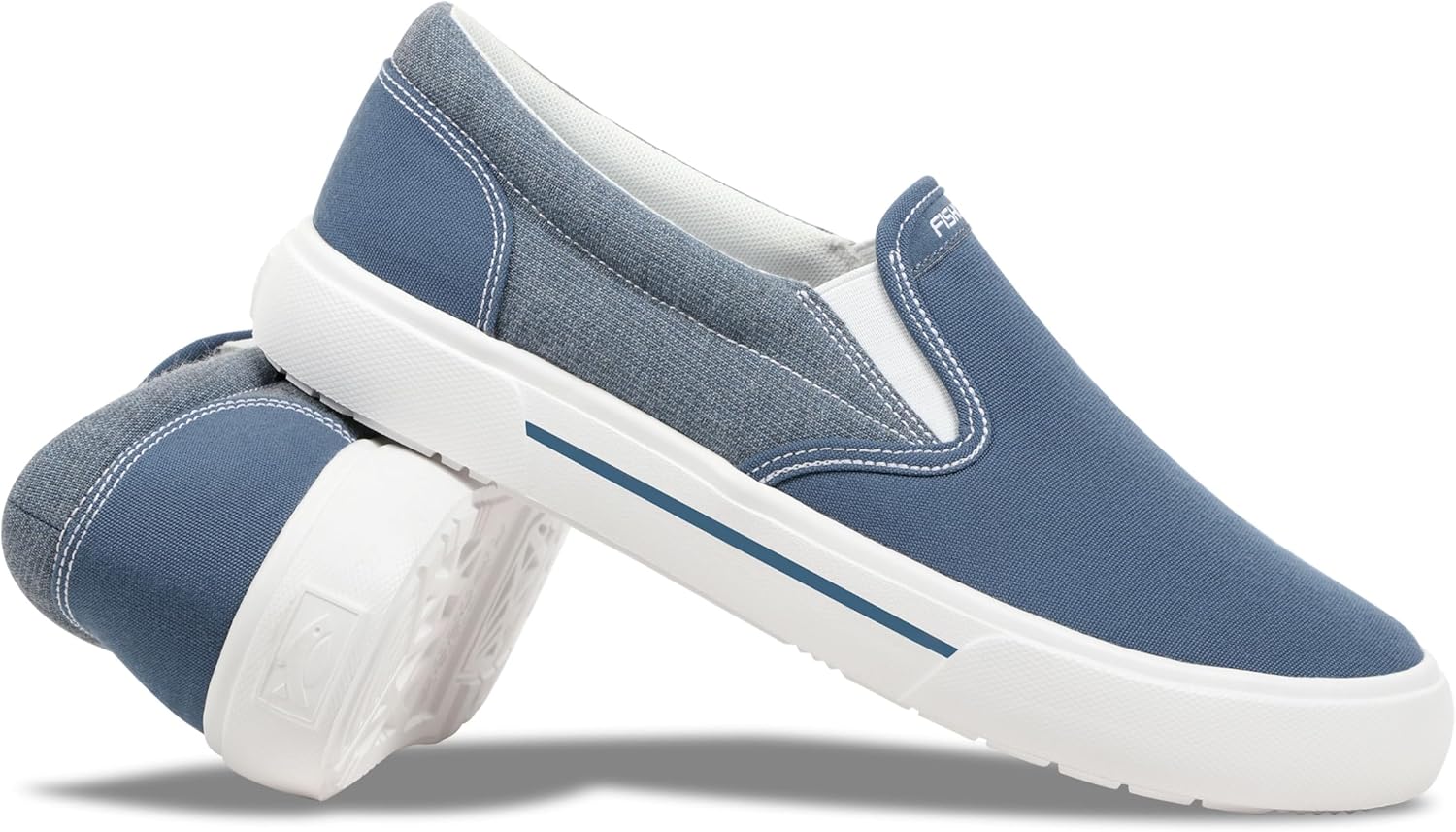 

Мужские слипоны из канвы Sunbrella - водоотталкивающие, стойкие к выцветанию и пятнам, обувь для лодки - легкие повседневные слипоны для палубы и рыбалки Fishooz, белый