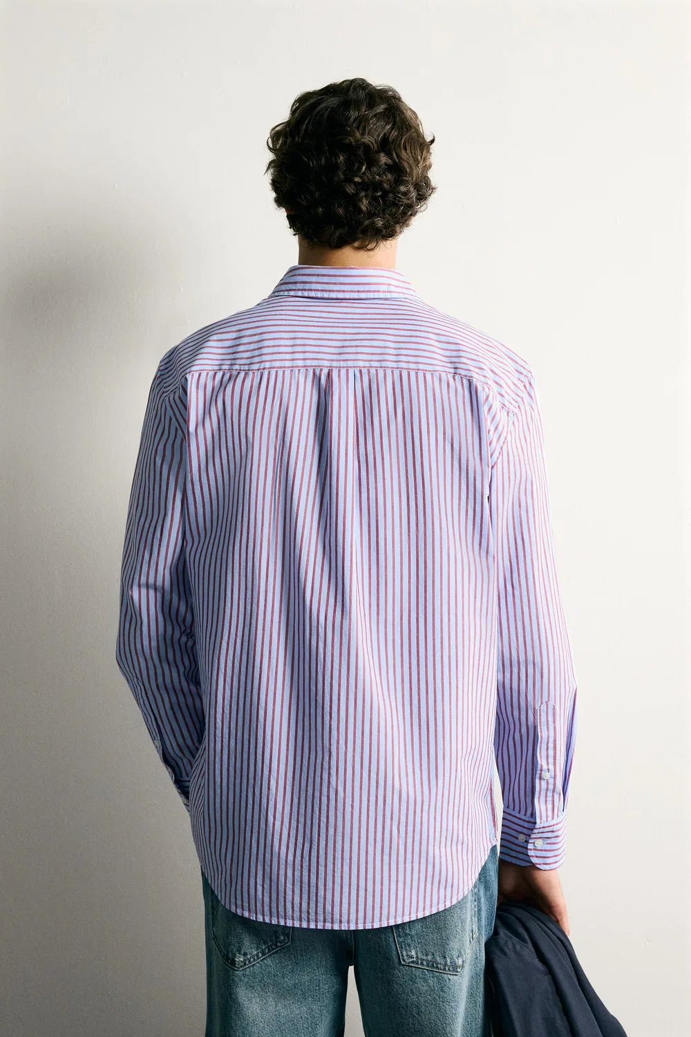 Рубашка с контрастной полосой, стандартного кроя. ZARA, Stripes — фото 3
