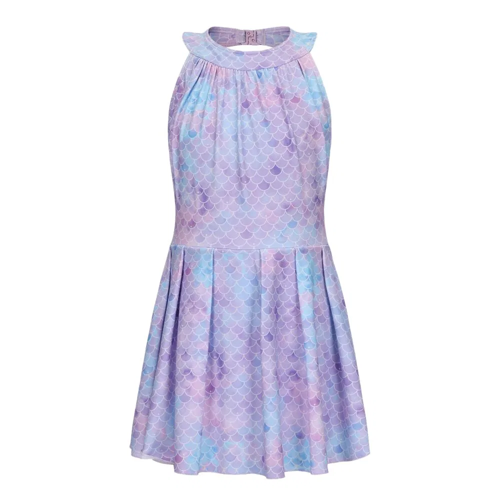 Детский купальник для девочек с принтом Light Pink Purple DECATHLON, Light Pink Purple
