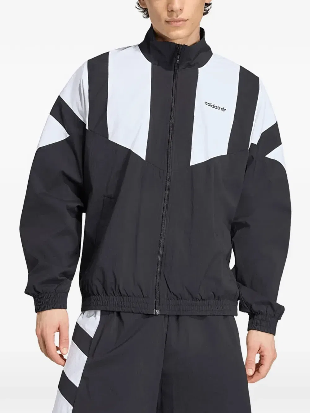 Олимпийка в стиле «колорблок» Adidas, черный — фото 2