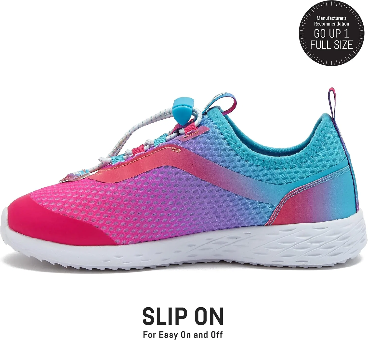 Детские кроссовки для девочек без шнуровки Avi Spirit Slip On Avia, Dark Pink/Teal Green/Light Purple — фото 3